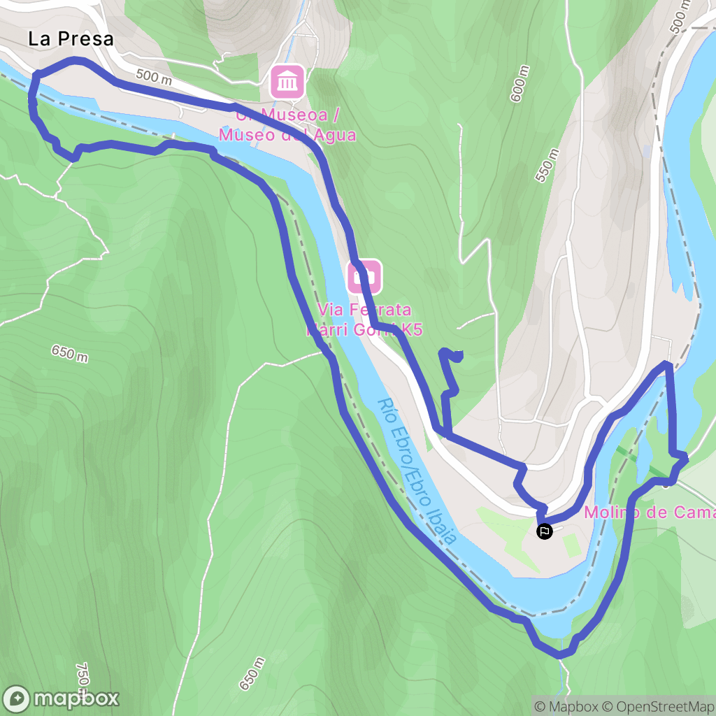 Sobrón : carte du parcours de randonnée - Spain