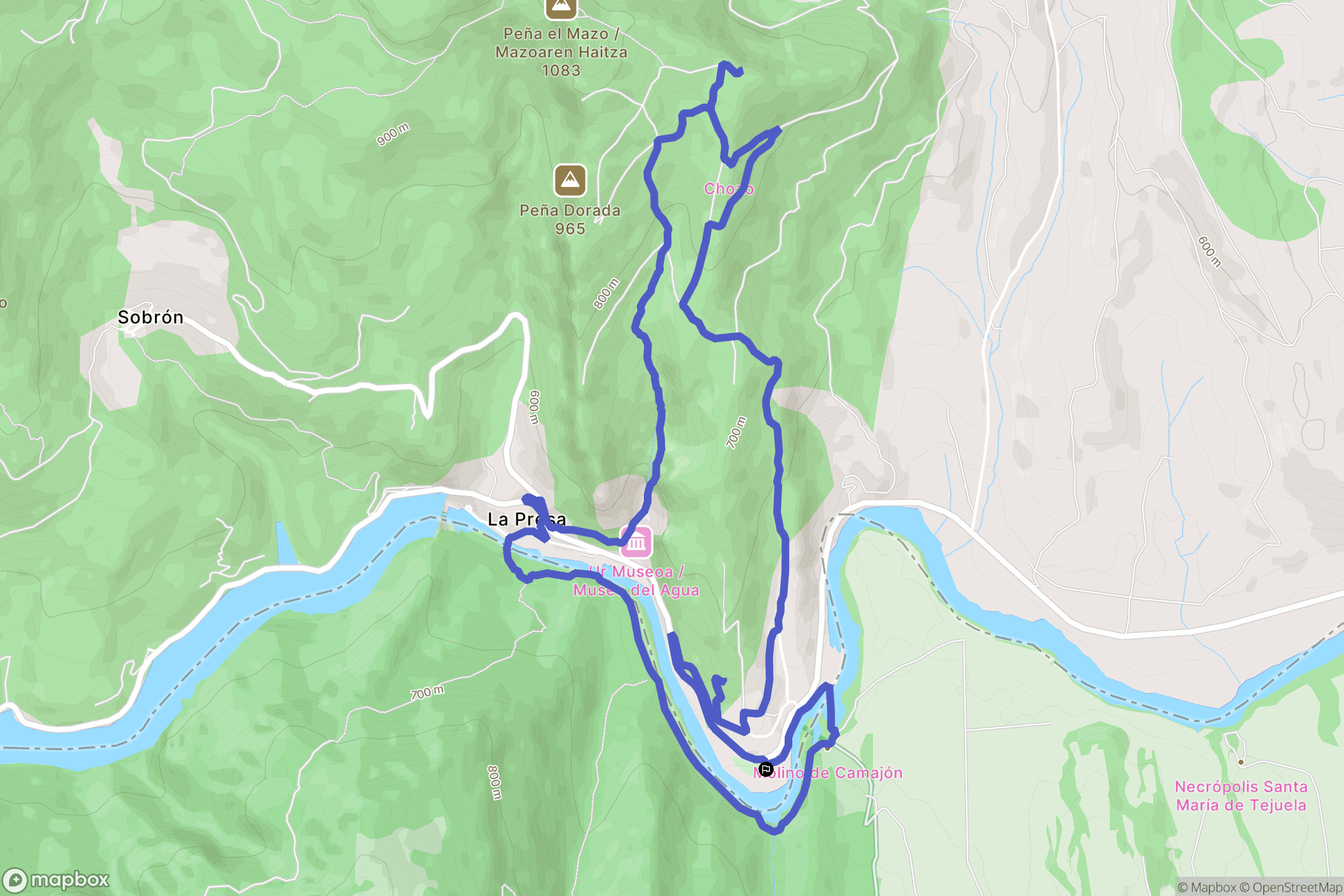 Sobrón : carte du parcours de randonnée - Spain