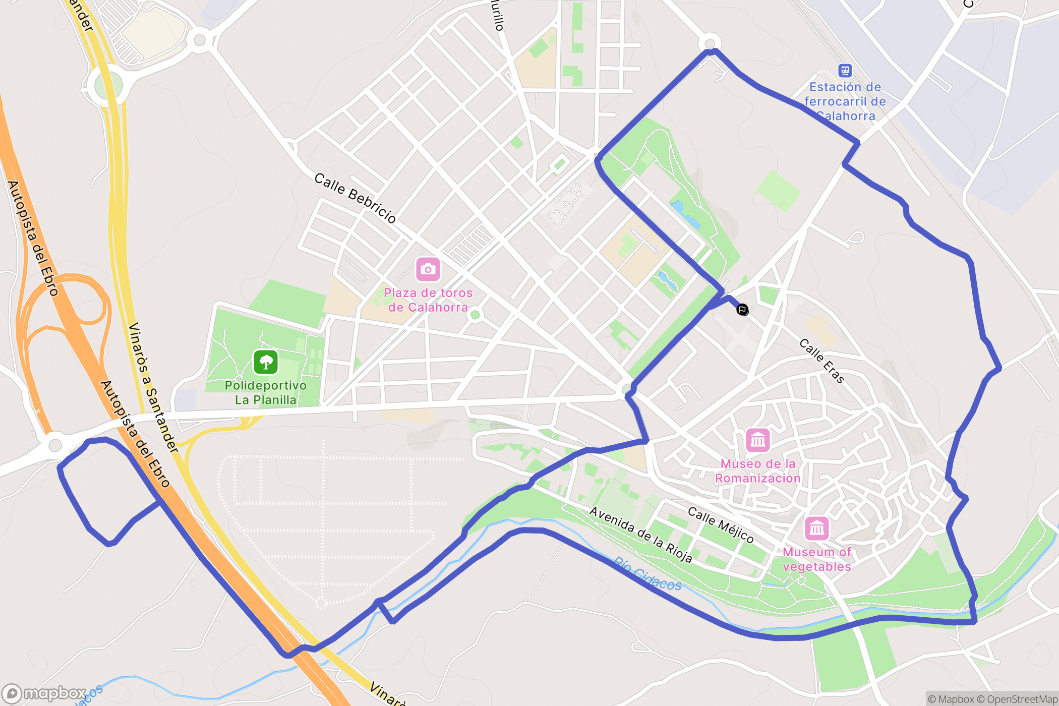 Calahorra : carte du parcours de randonnée - Spain
