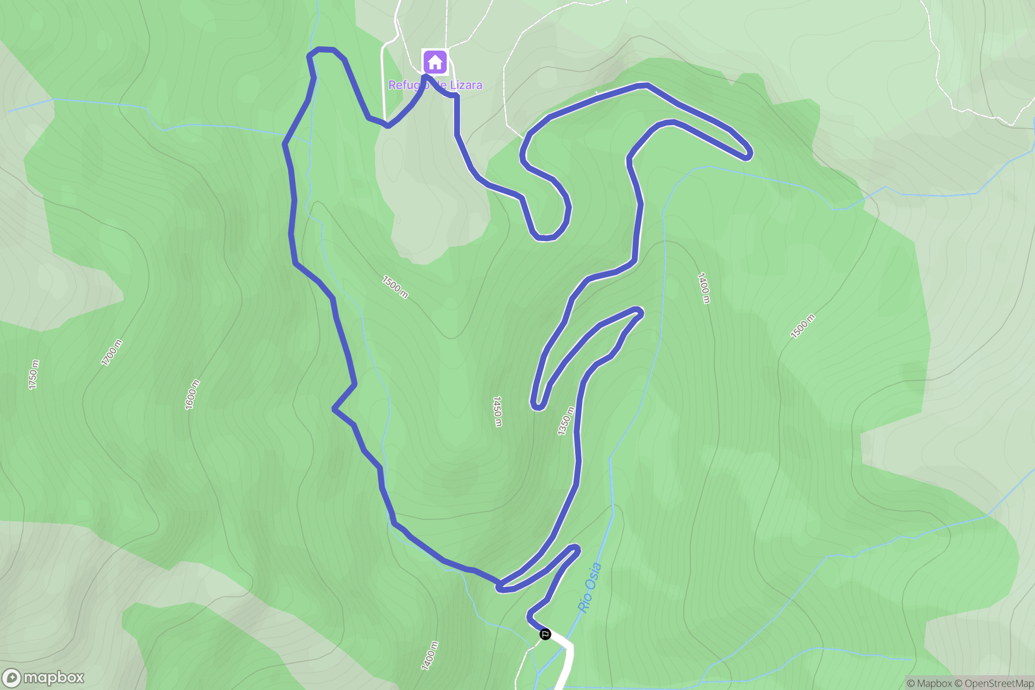 Aragüés del Puerto : carte du parcours de randonnée - Spain