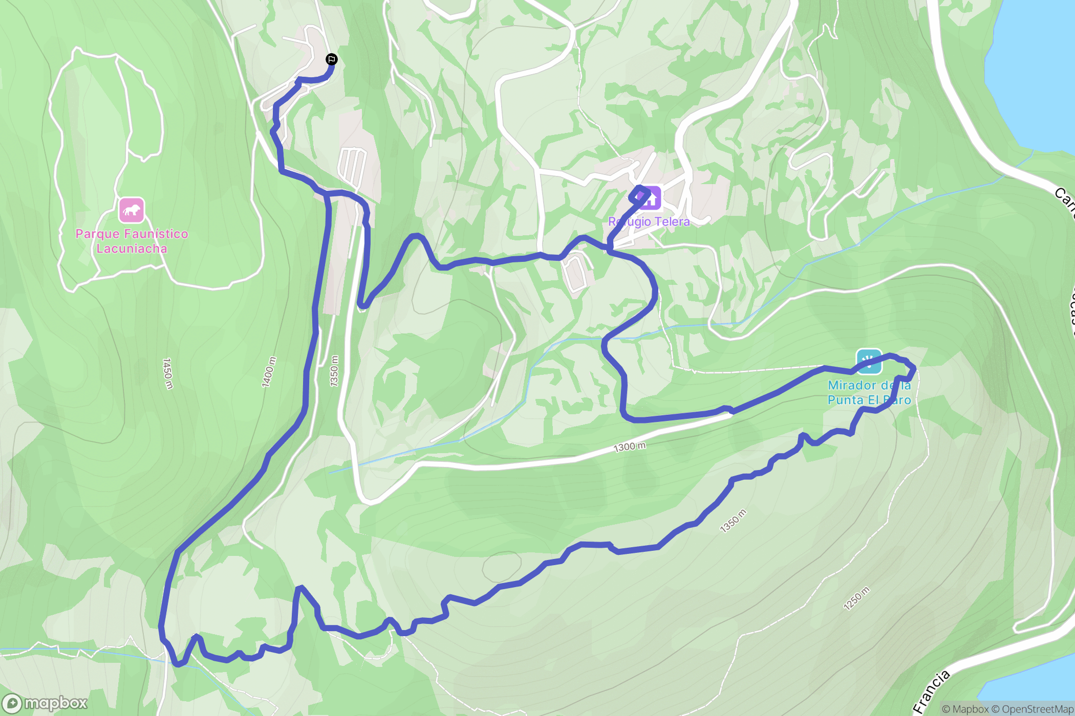Piedrafita de Jaca : carte du parcours de randonnée - Spain