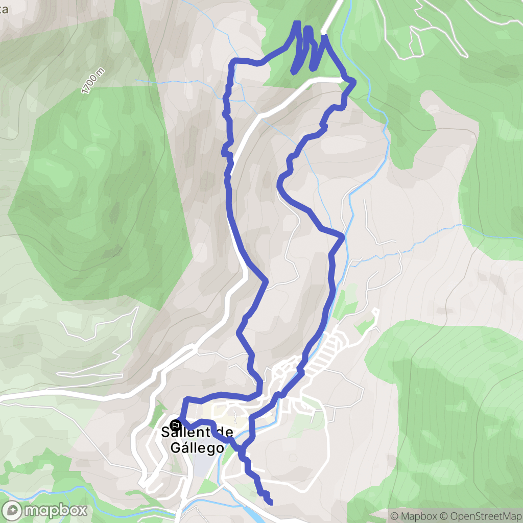 Sallent de Gállego : carte du parcours de randonnée - Spain