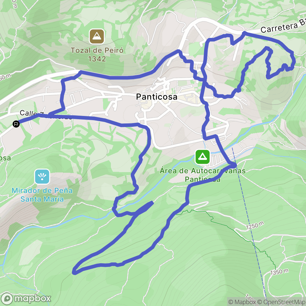 Panticosa : carte du parcours de randonnée - Spain