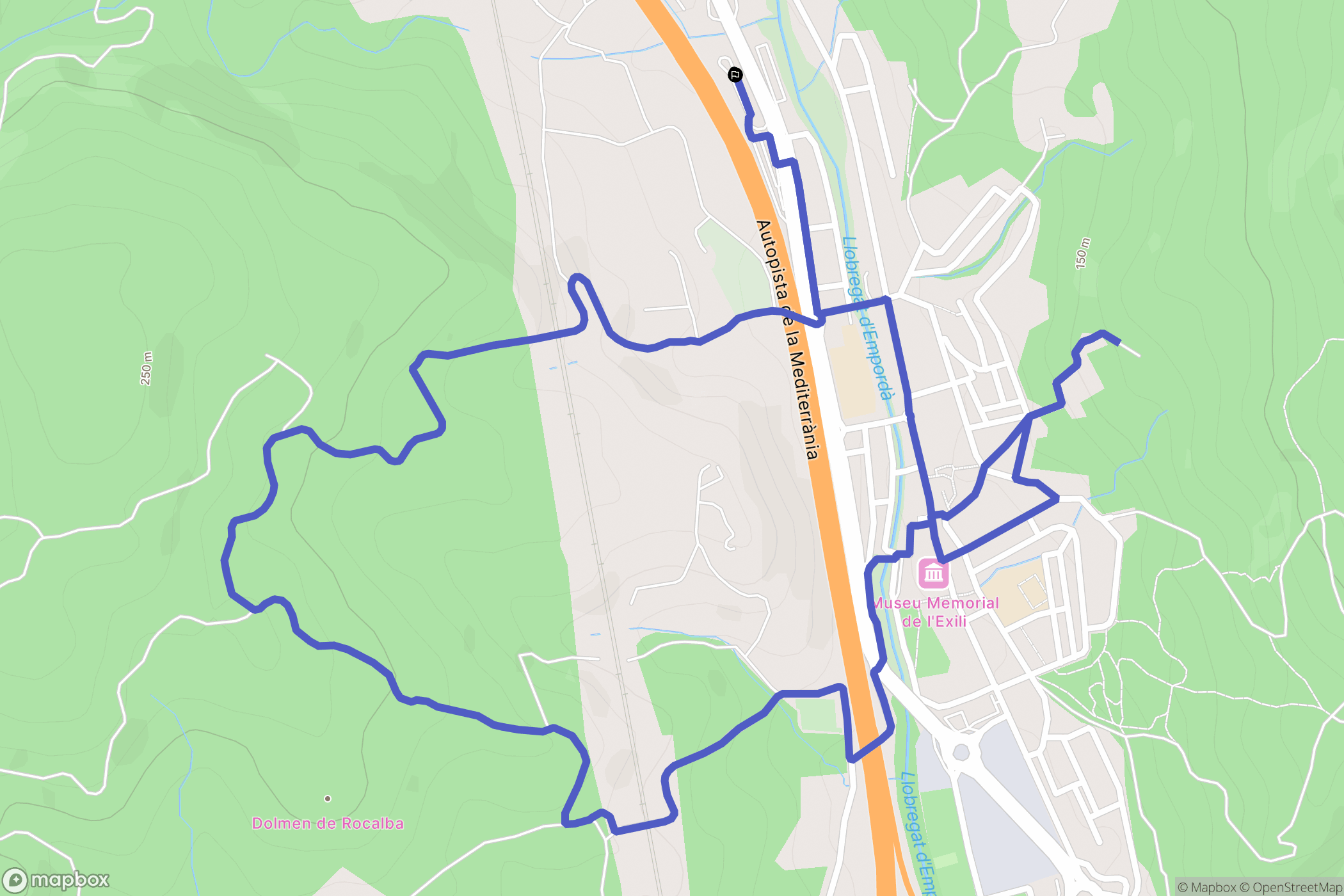 La Jonquera : carte du parcours de randonnée - Spain