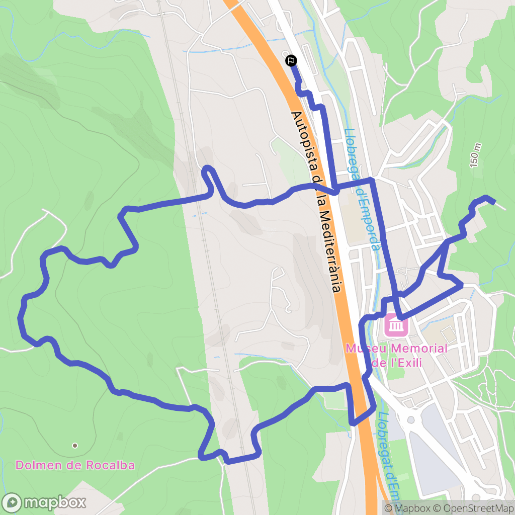 La Jonquera : carte du parcours de randonnée - Spain
