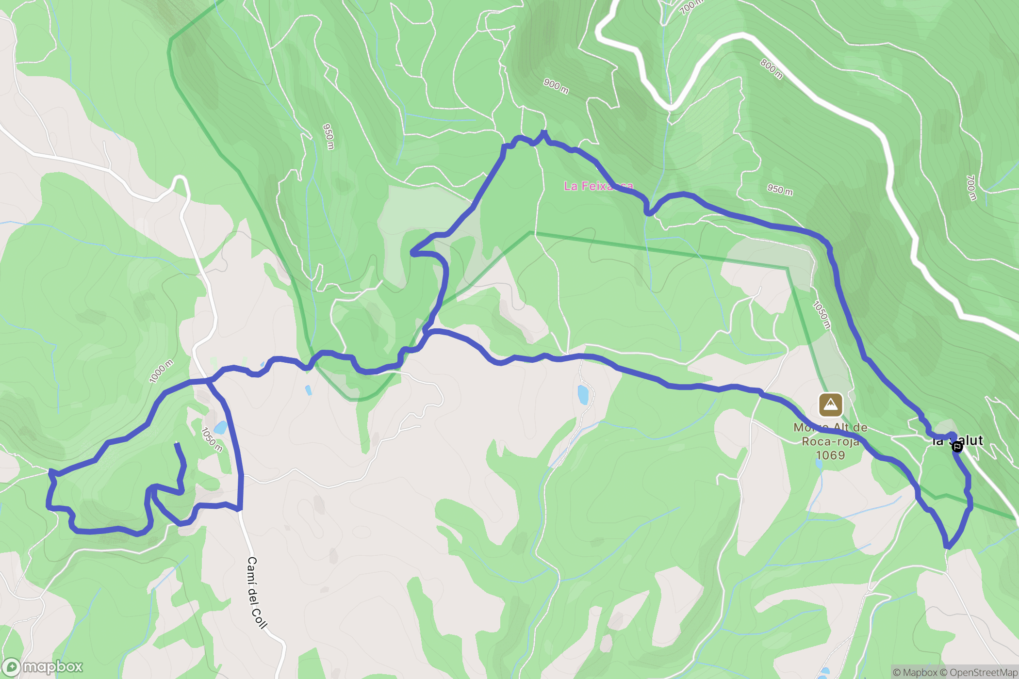 Sant Feliu de Pallerols : carte du parcours de randonnée - Spain