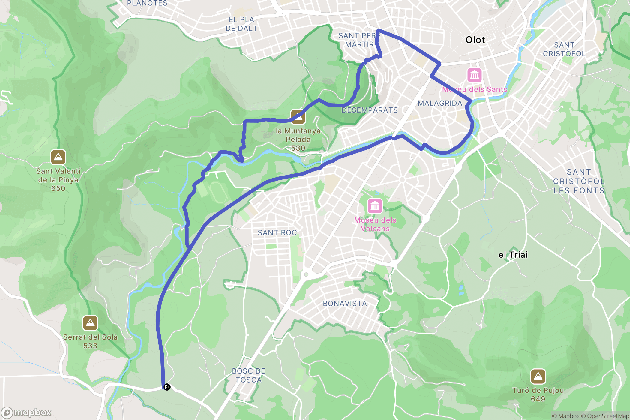 Les Preses : carte du parcours de randonnée - Spain