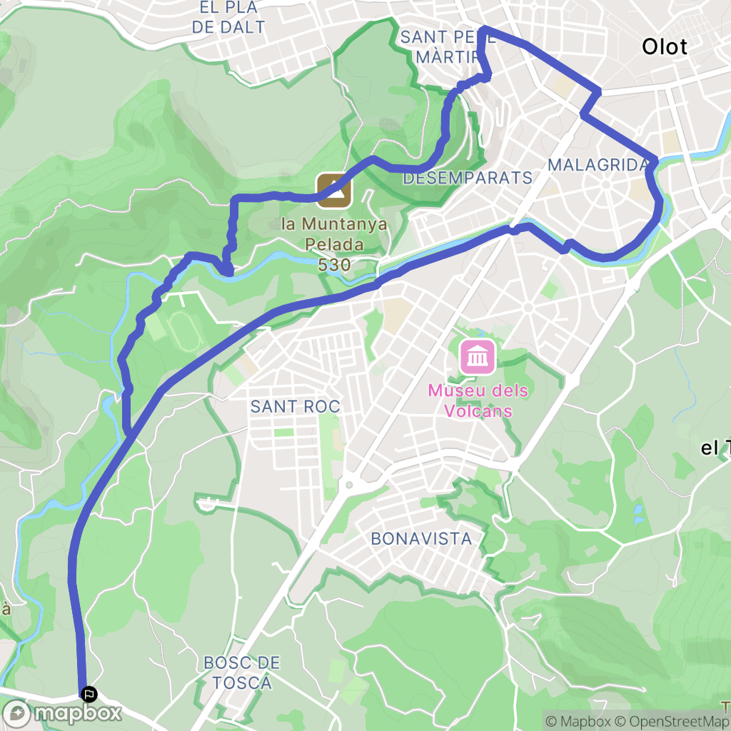 Les Preses : carte du parcours de randonnée - Spain