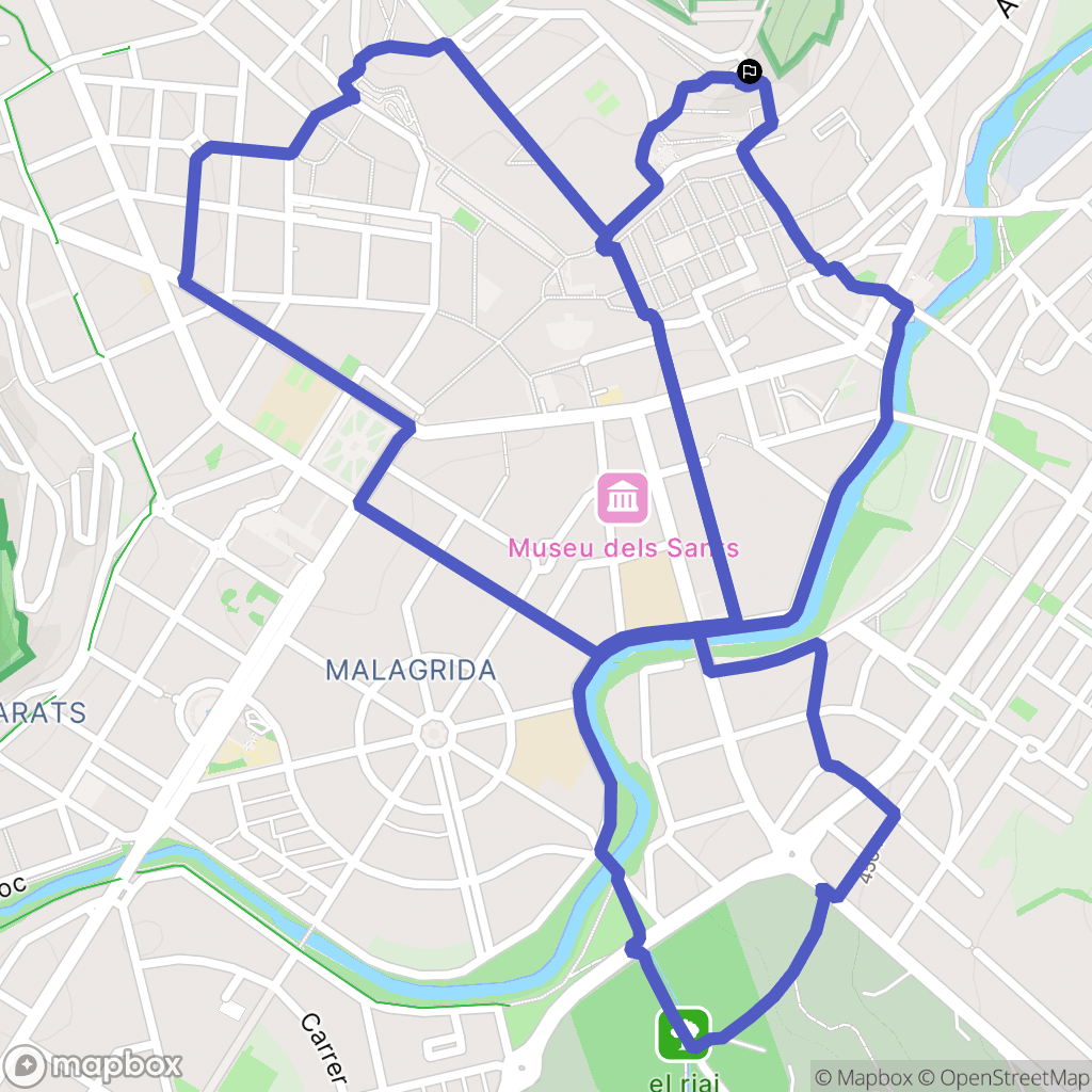 Olot : carte du parcours de randonnée - Spain