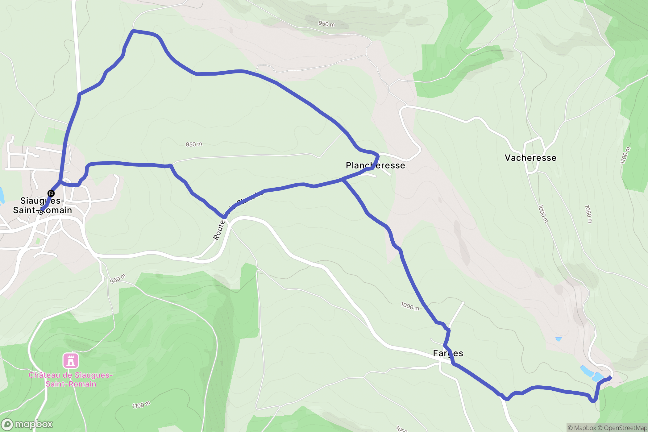 Siaugues-Sainte-Marie : carte du parcours de randonnée - France