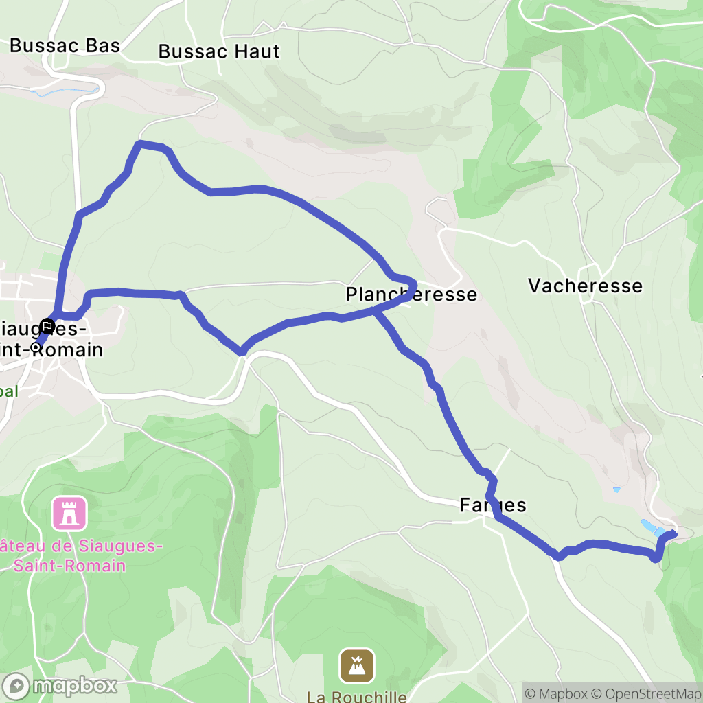 Siaugues-Sainte-Marie : carte du parcours de randonnée - France
