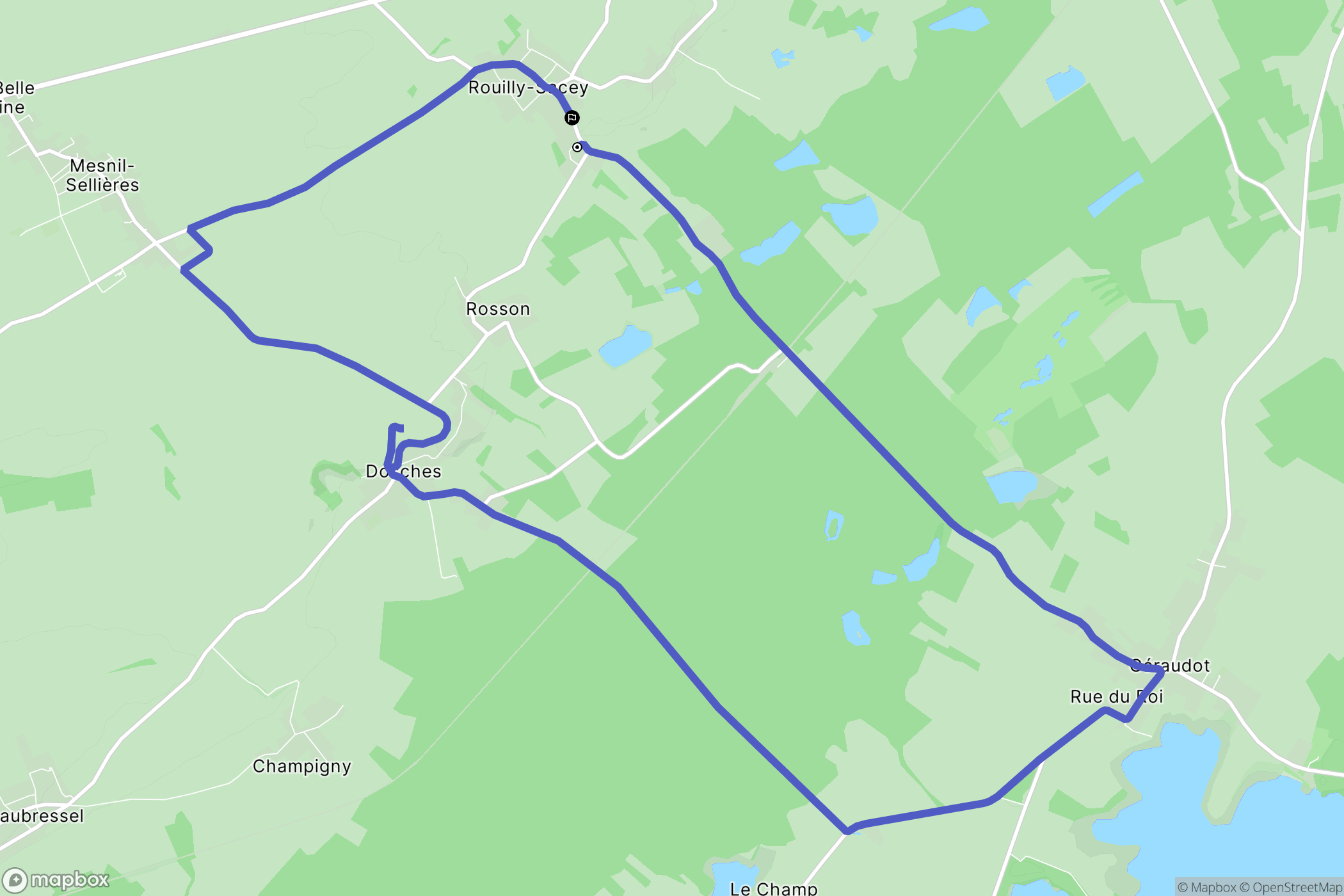 Rouilly-Sacey : carte du parcours de randonnée - France
