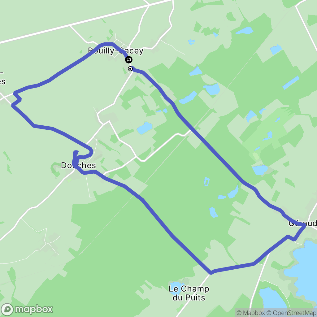 Rouilly-Sacey : carte du parcours de randonnée - France