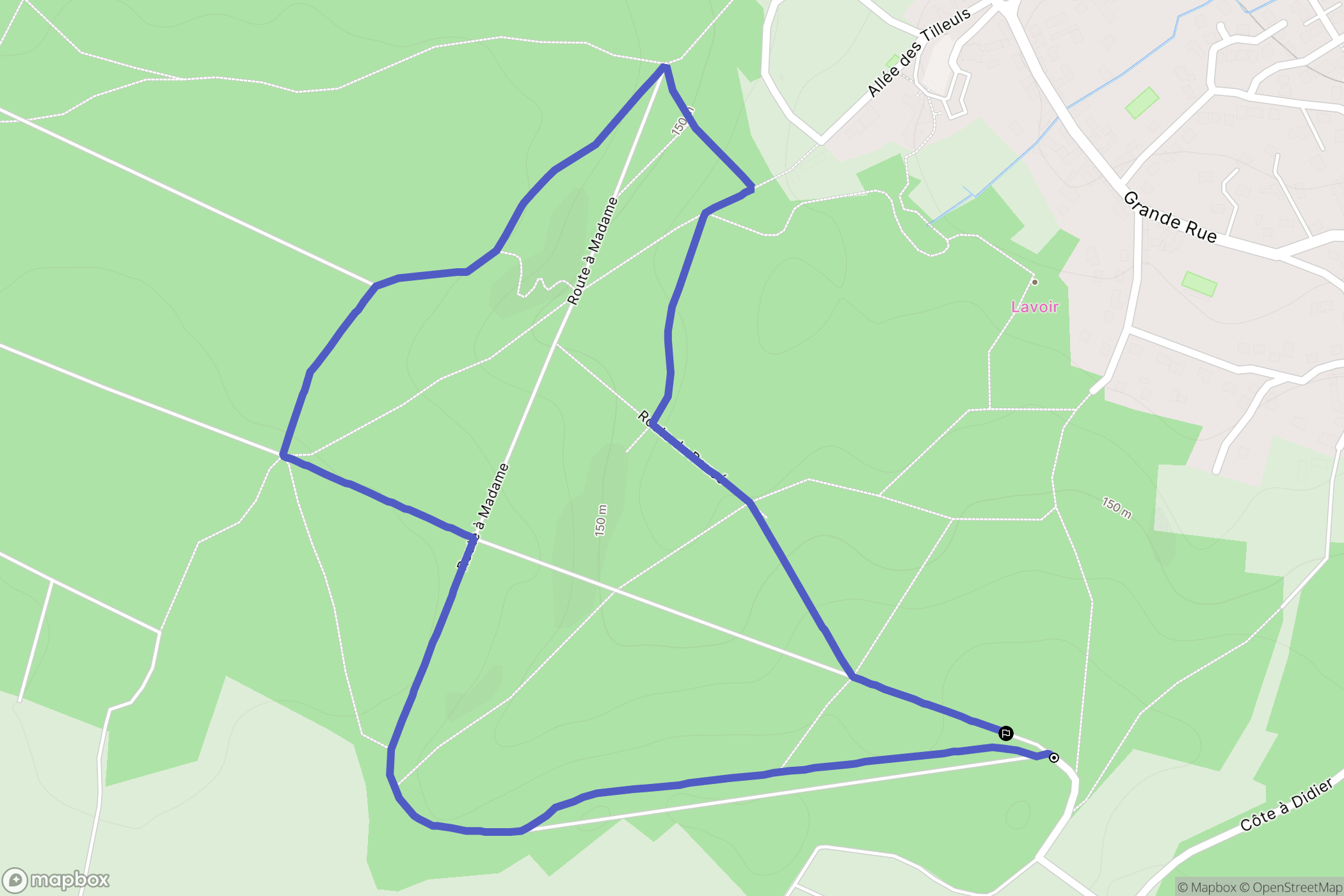 Morainvilliers : carte du parcours de randonnée - France