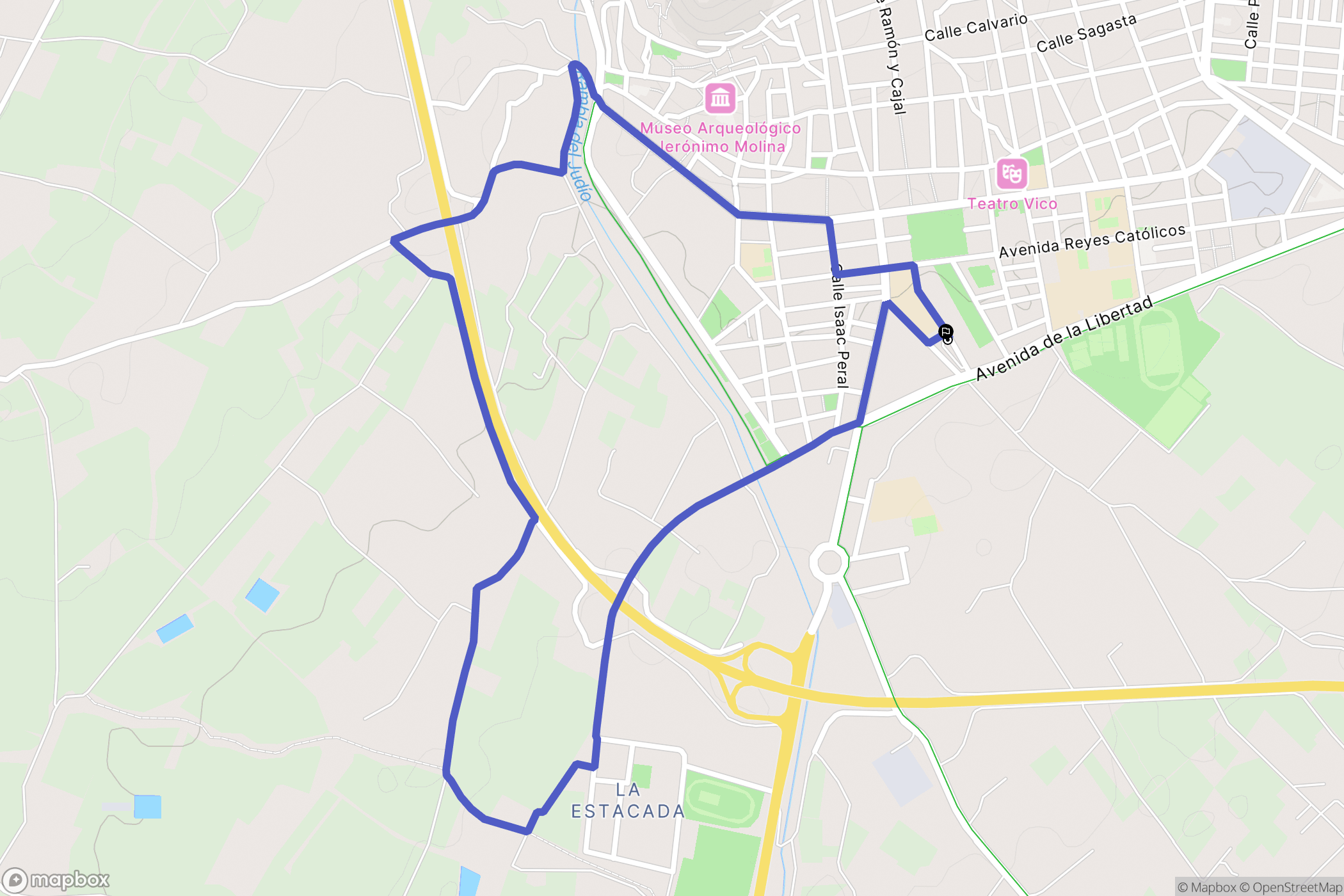 Jumilla : carte du parcours de randonnée - Spain