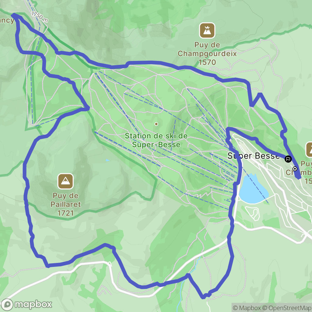 Besse-et-Saint-Anastaise : carte du parcours de randonnée - France