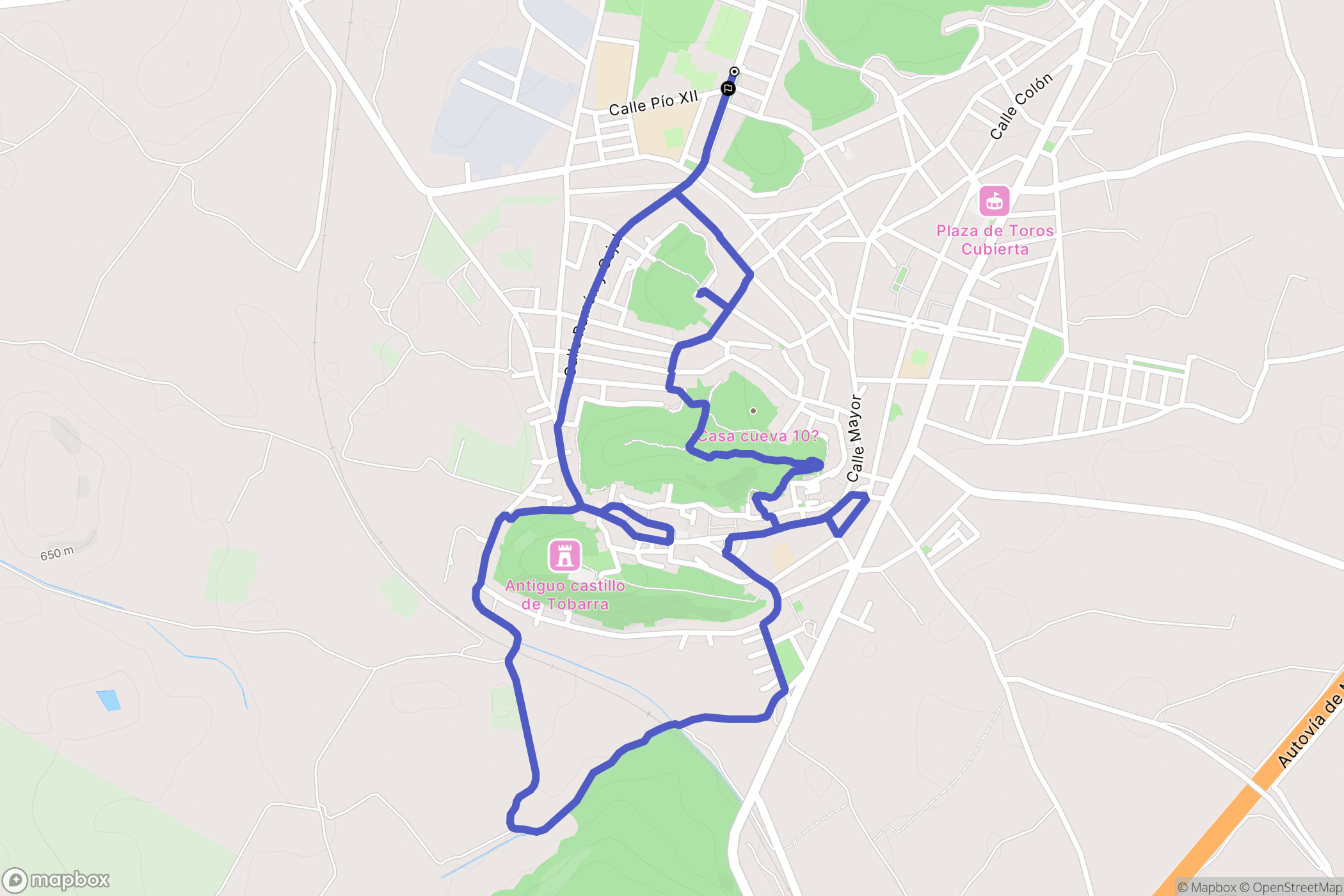 Tobarra : carte du parcours de randonnée - Spain