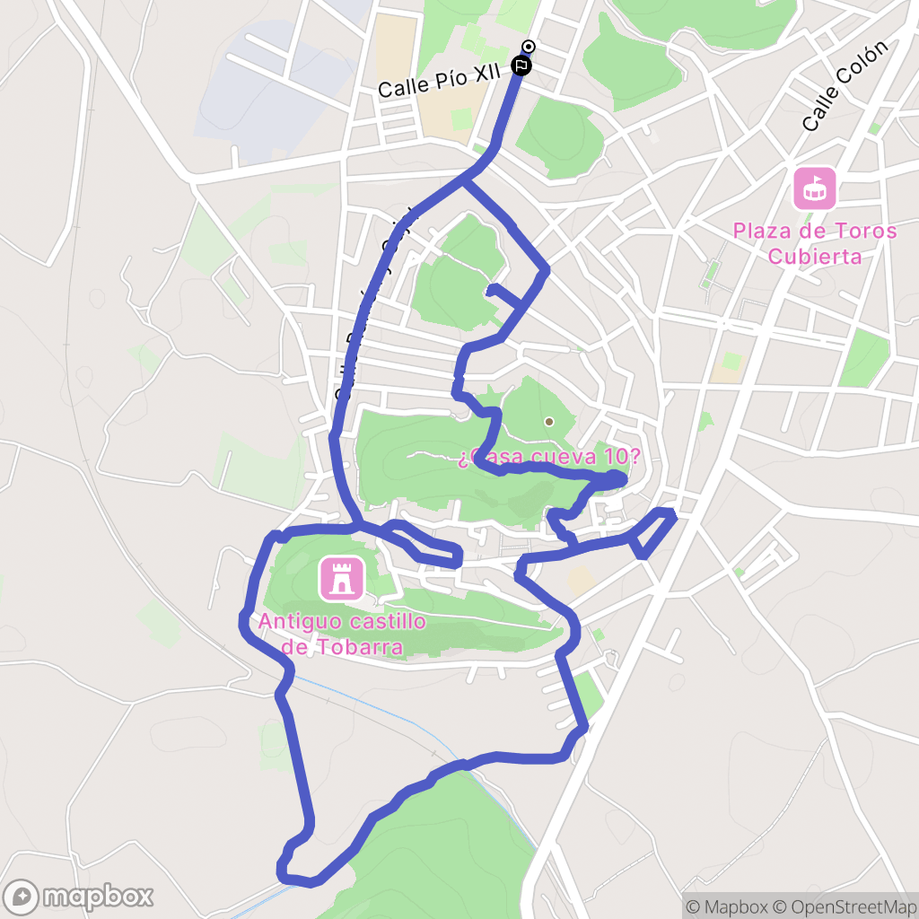 Tobarra : carte du parcours de randonnée - Spain