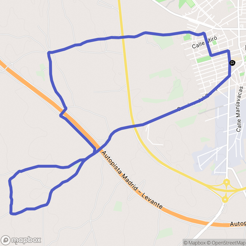 Mota del Cuervo : carte du parcours de randonnée - Spain