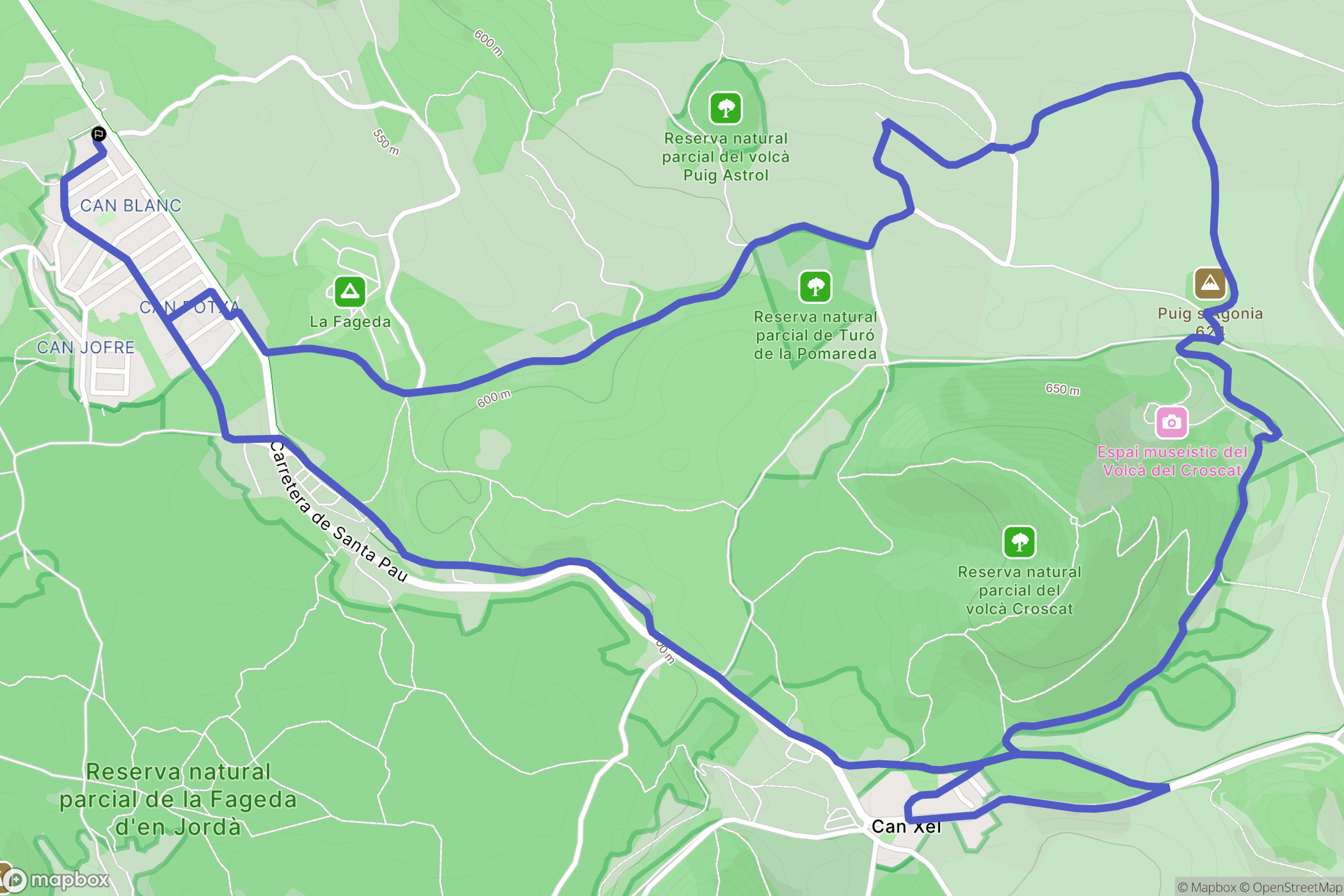 Can Blanc : carte du parcours de randonnée - Spain