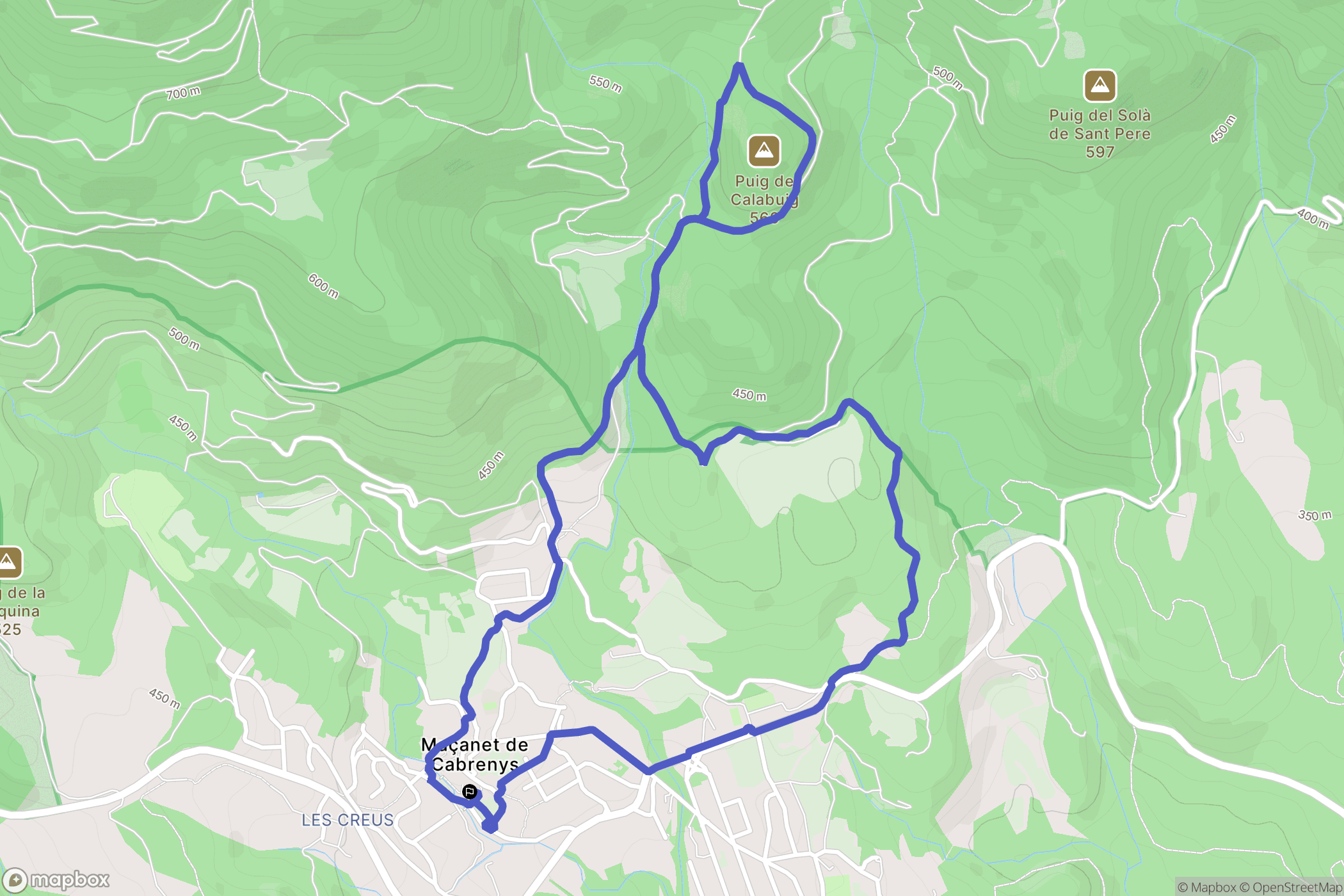 Maçanet de Cabrenys : carte du parcours de randonnée - Spain