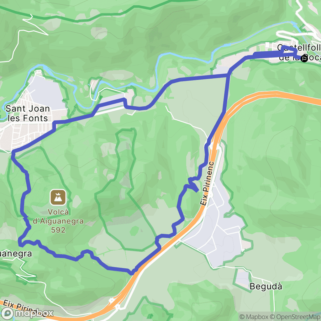 Castellfollit de la Roca : carte du parcours de randonnée - Spain