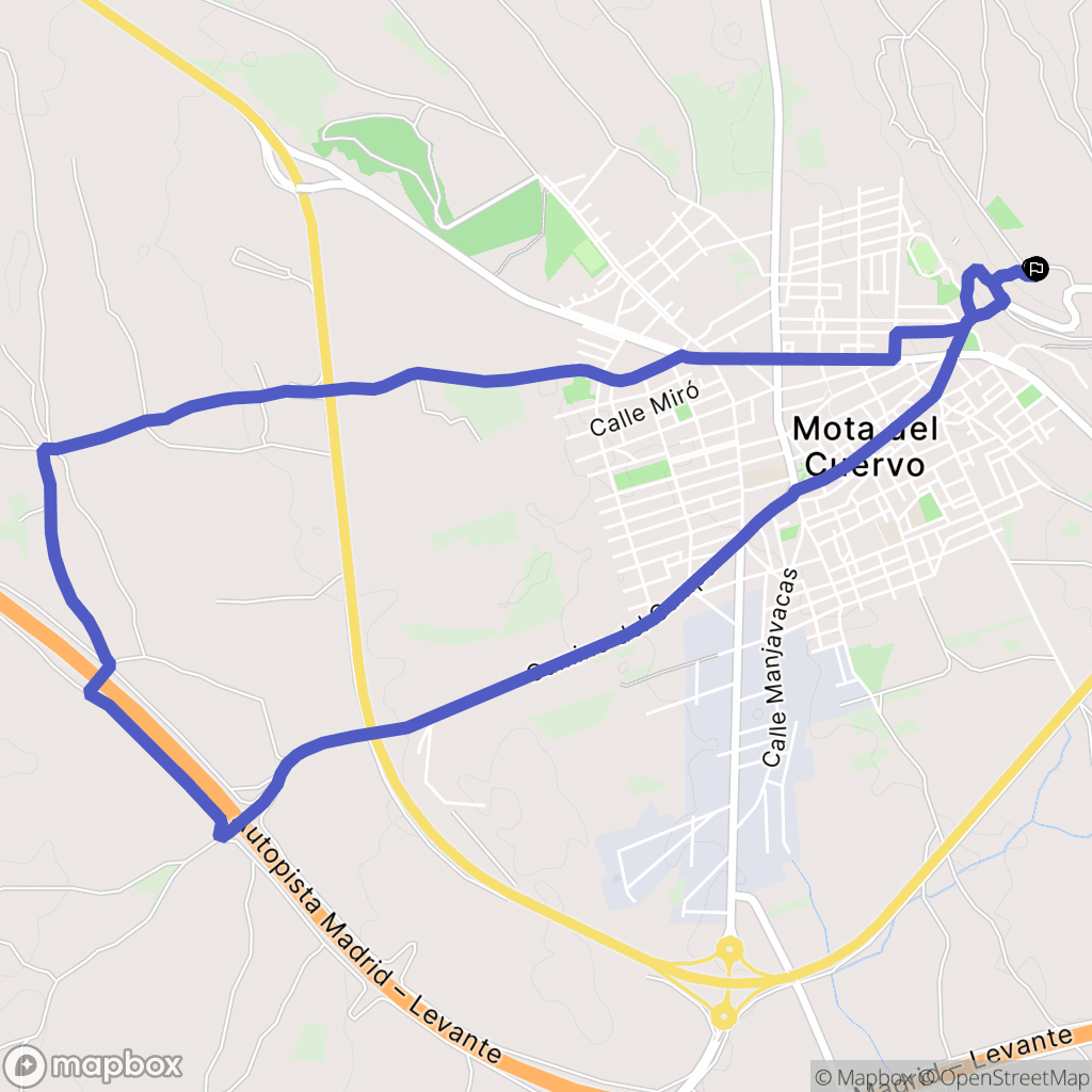 Mota del Cuervo : carte du parcours de randonnée - Spain