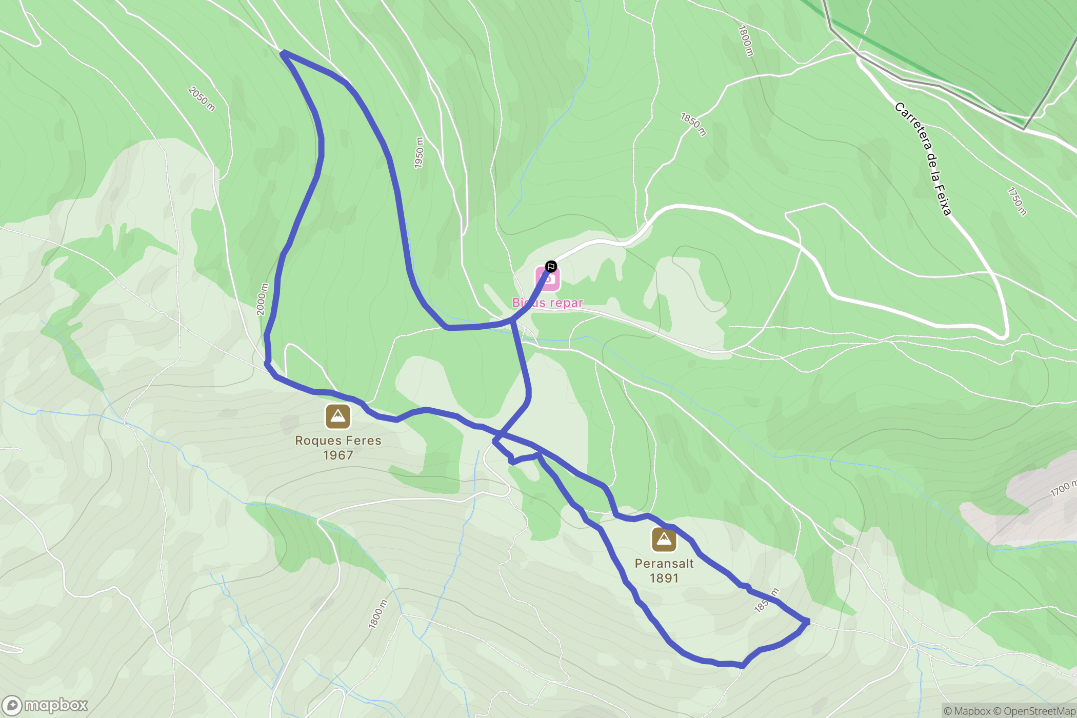 Guils de Cerdanya : carte du parcours de randonnée - Spain
