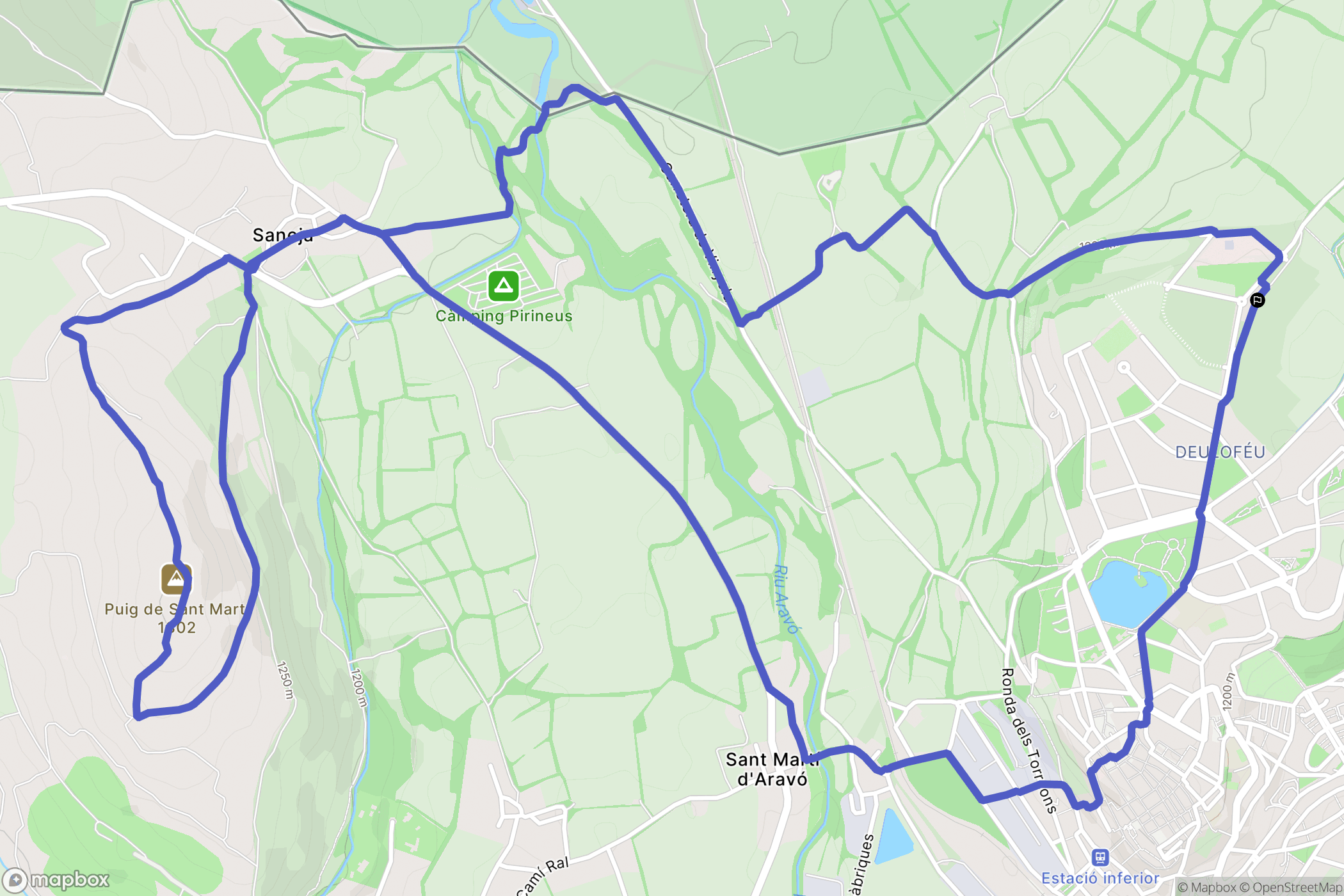 Puigcerdà : carte du parcours de randonnée - Spain