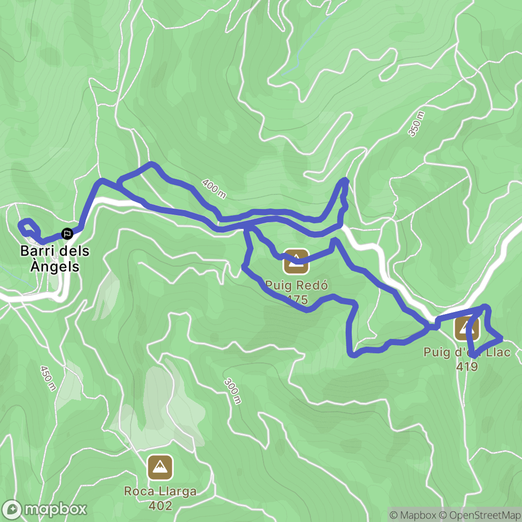 Celrà : carte du parcours de randonnée - Spain