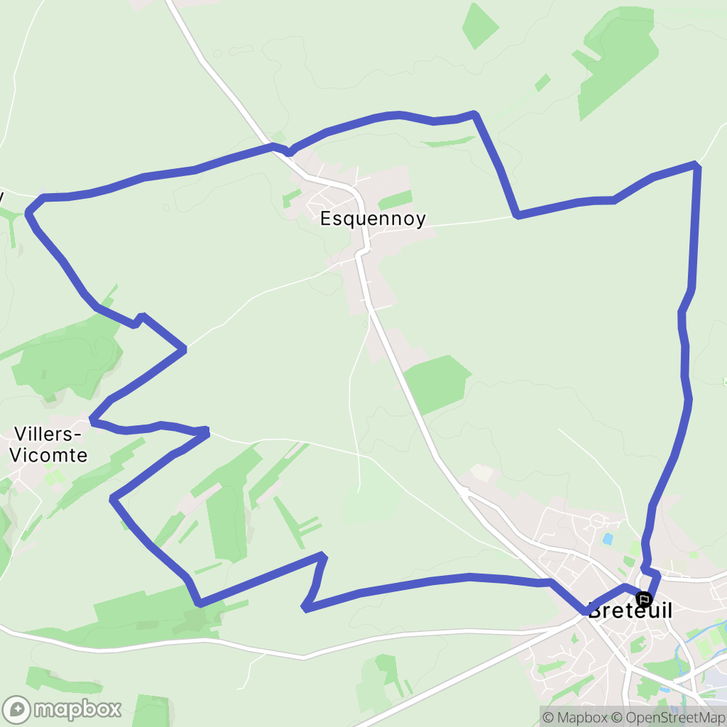 Breteuil : carte du parcours de randonnée - France