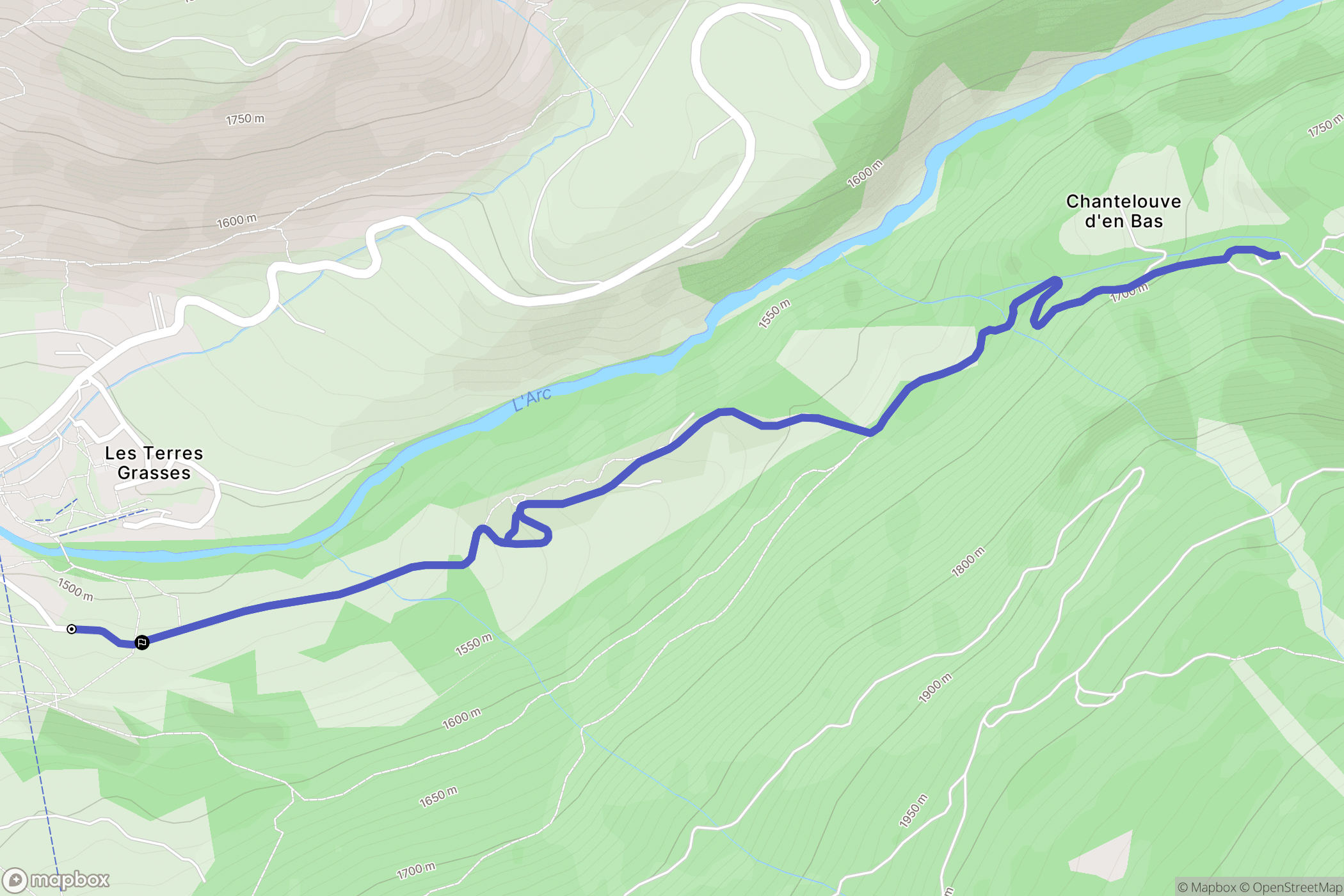 Val-Cenis : carte du parcours de randonnée - France
