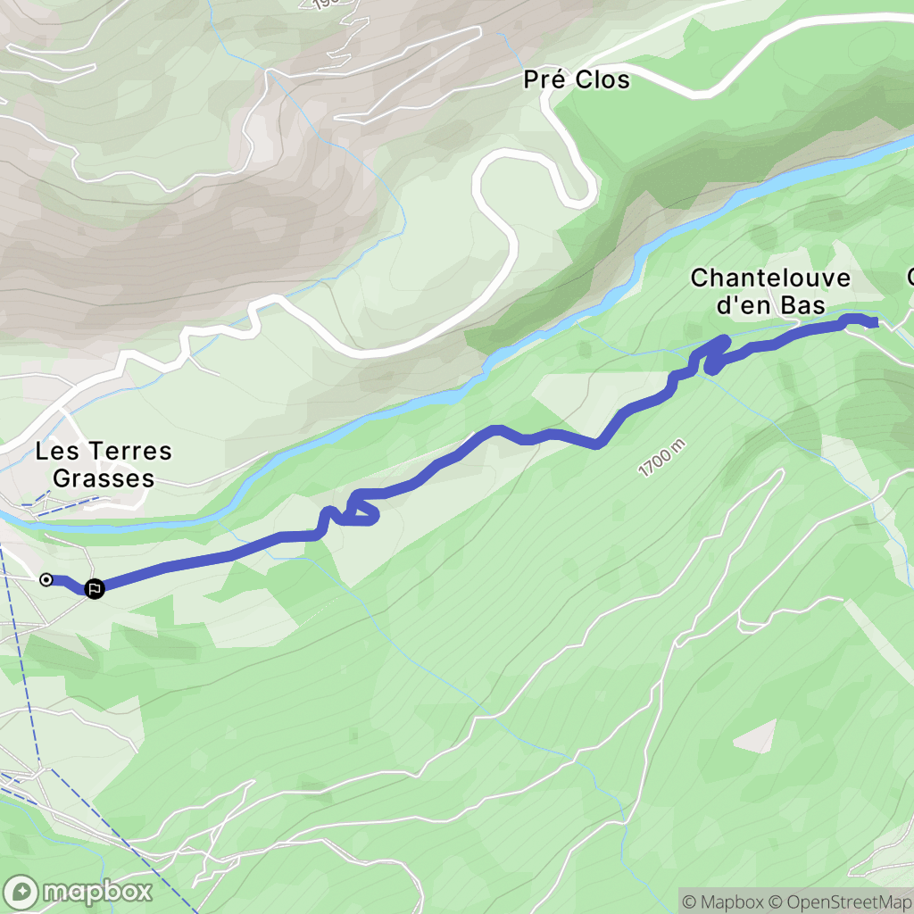 Val-Cenis : carte du parcours de randonnée - France