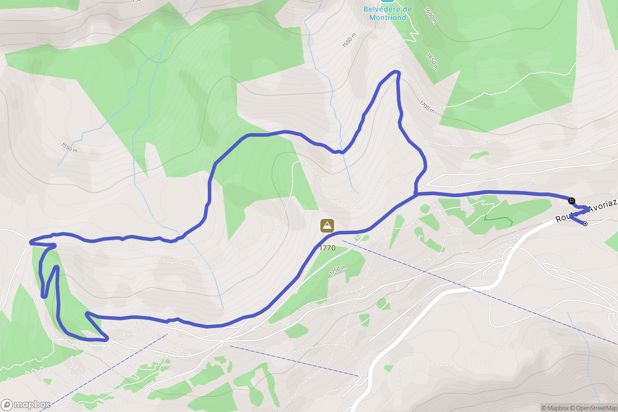 Morzine : carte du parcours de randonnée - France