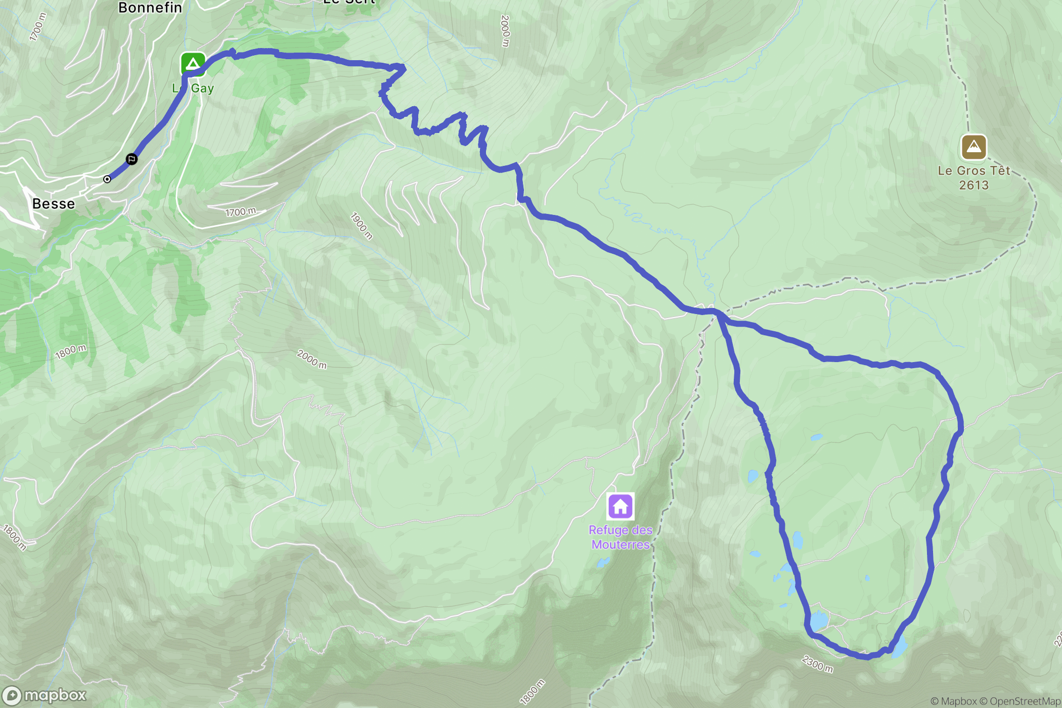 Besse : carte du parcours de randonnée - France