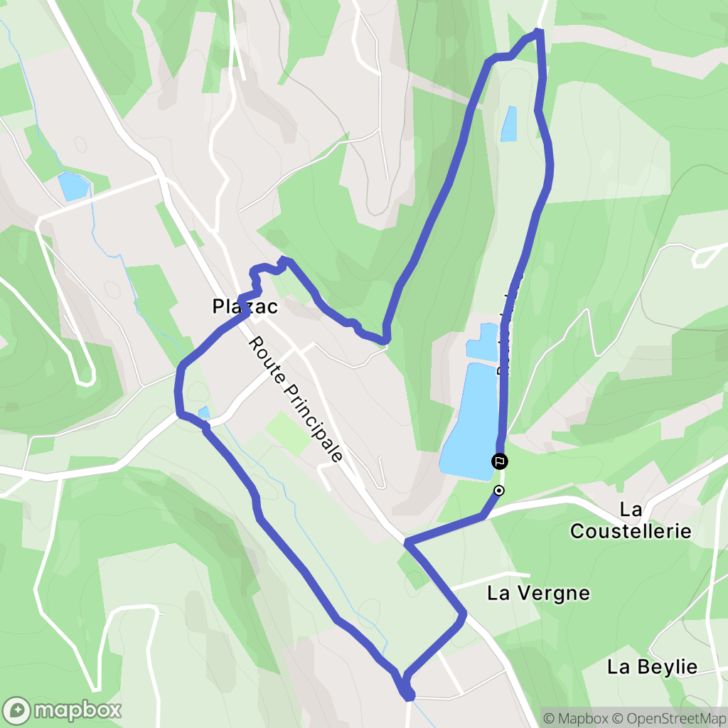 Plazac : carte du parcours de randonnée - France