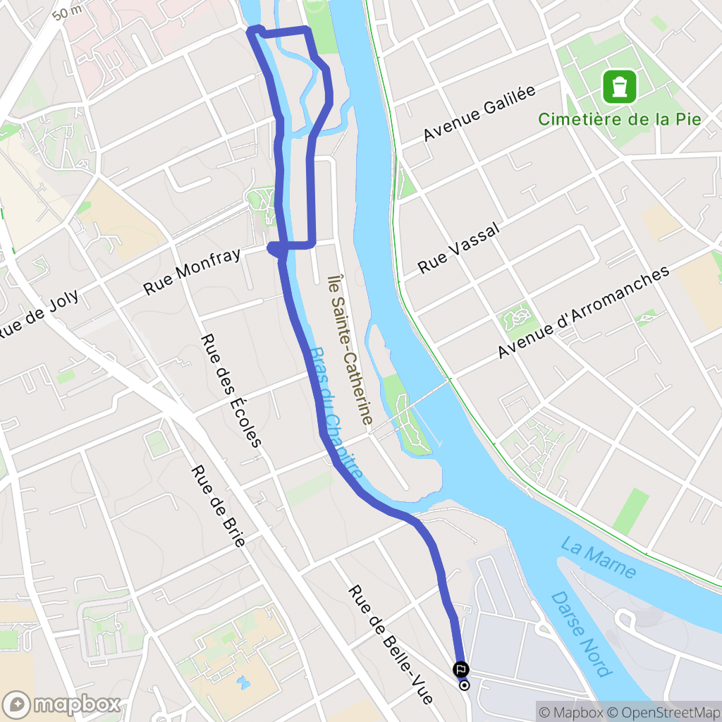 Créteil : carte du parcours de randonnée - France