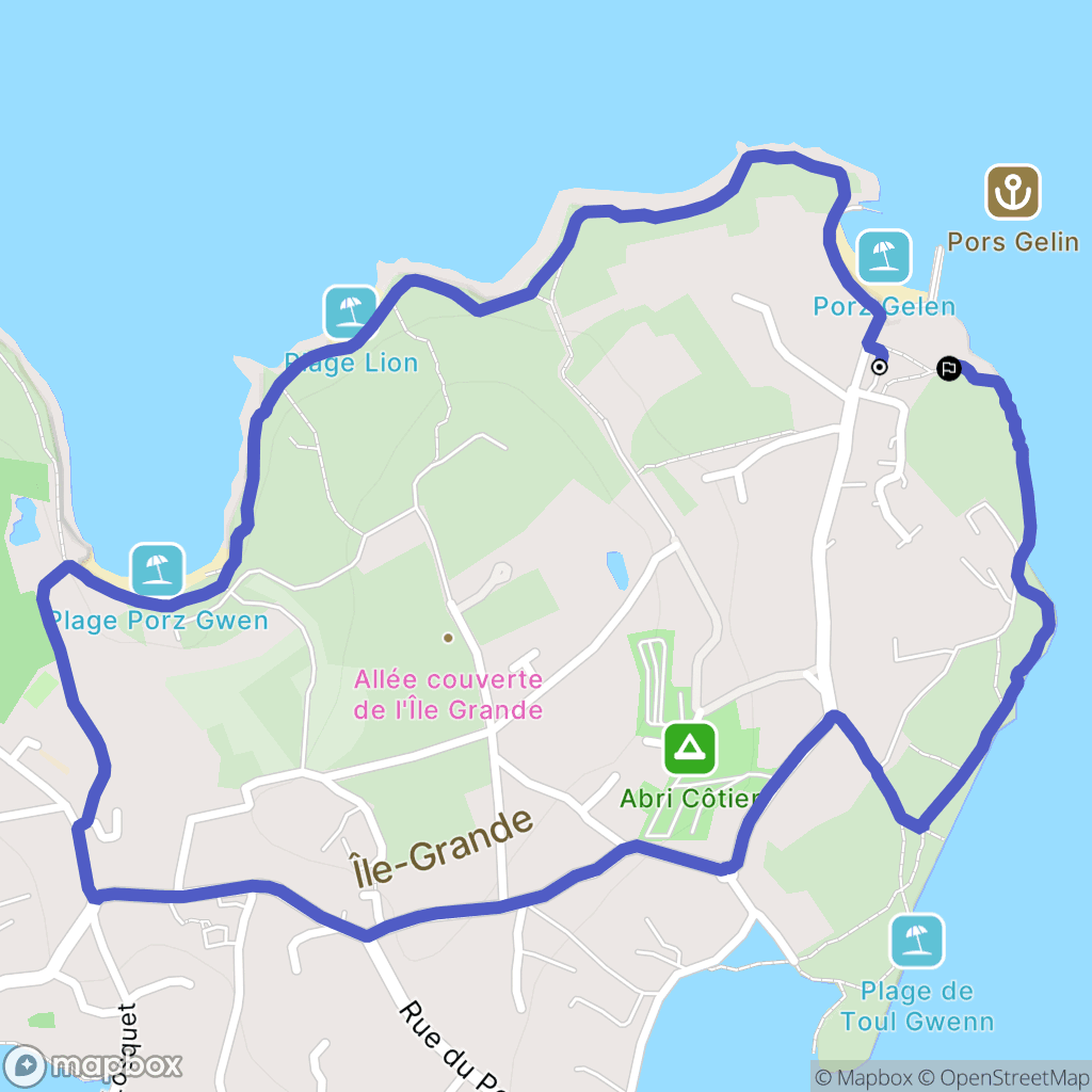 Pleumeur-Bodou : carte du parcours de randonnée - France