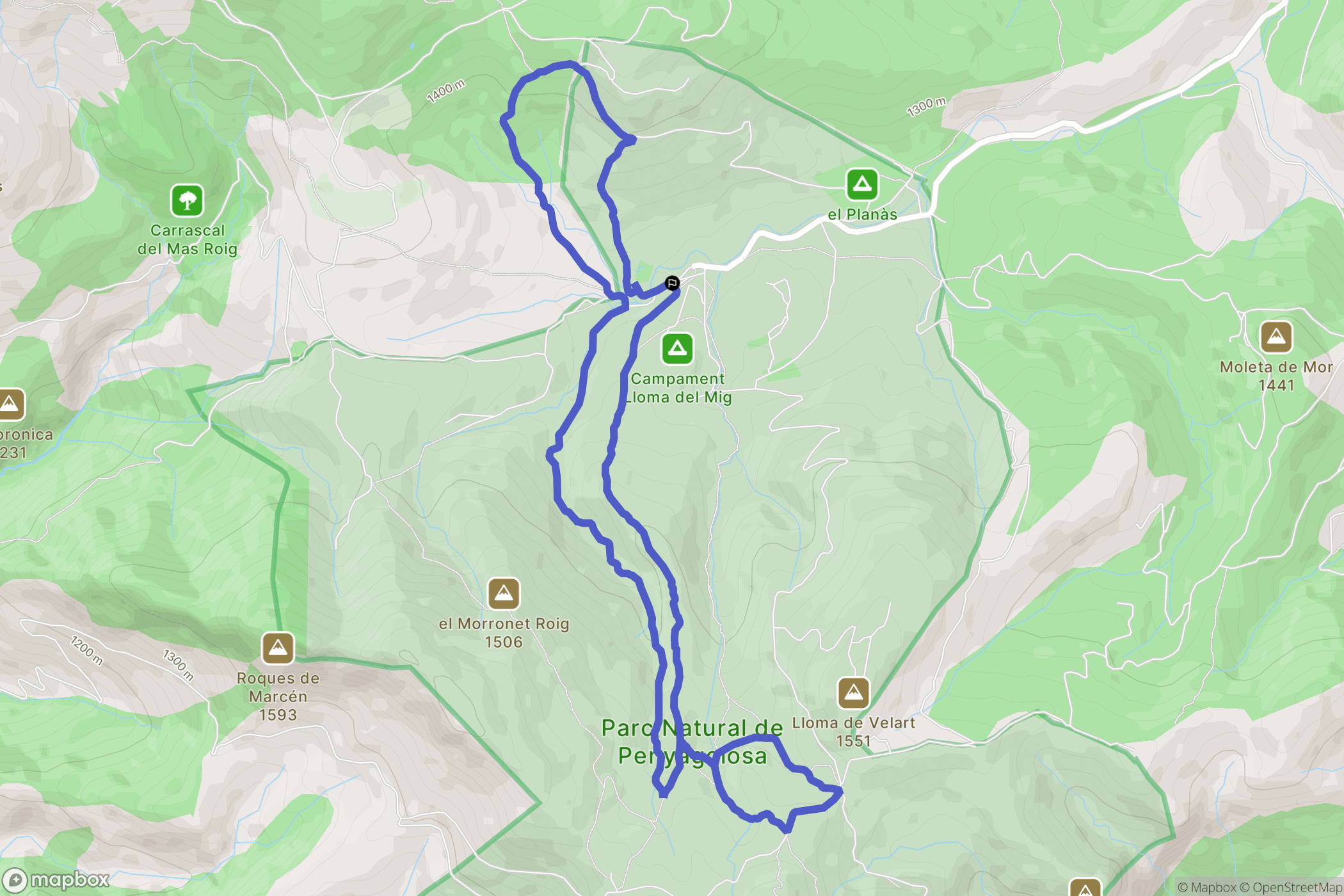 : carte du parcours de randonnée - Spain