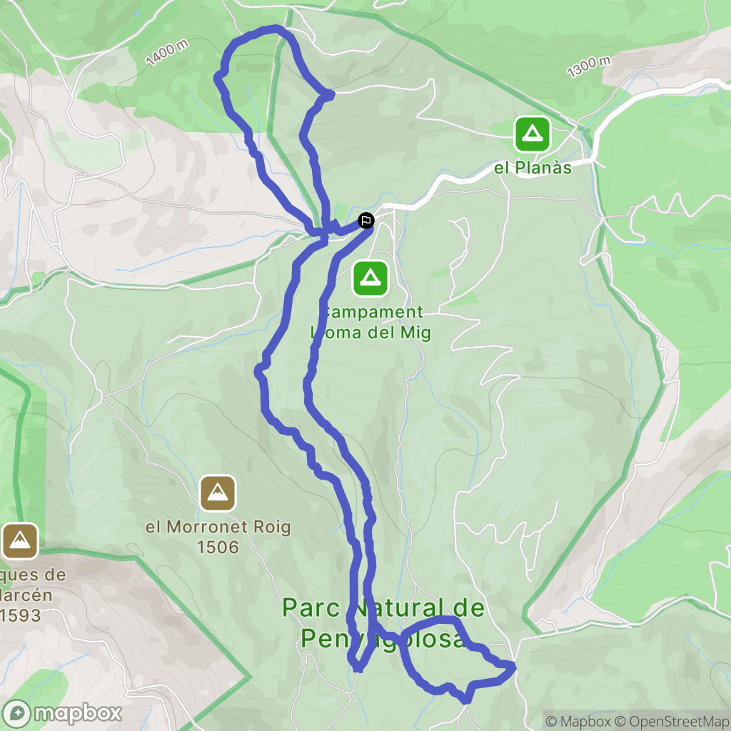 : carte du parcours de randonnée - Spain