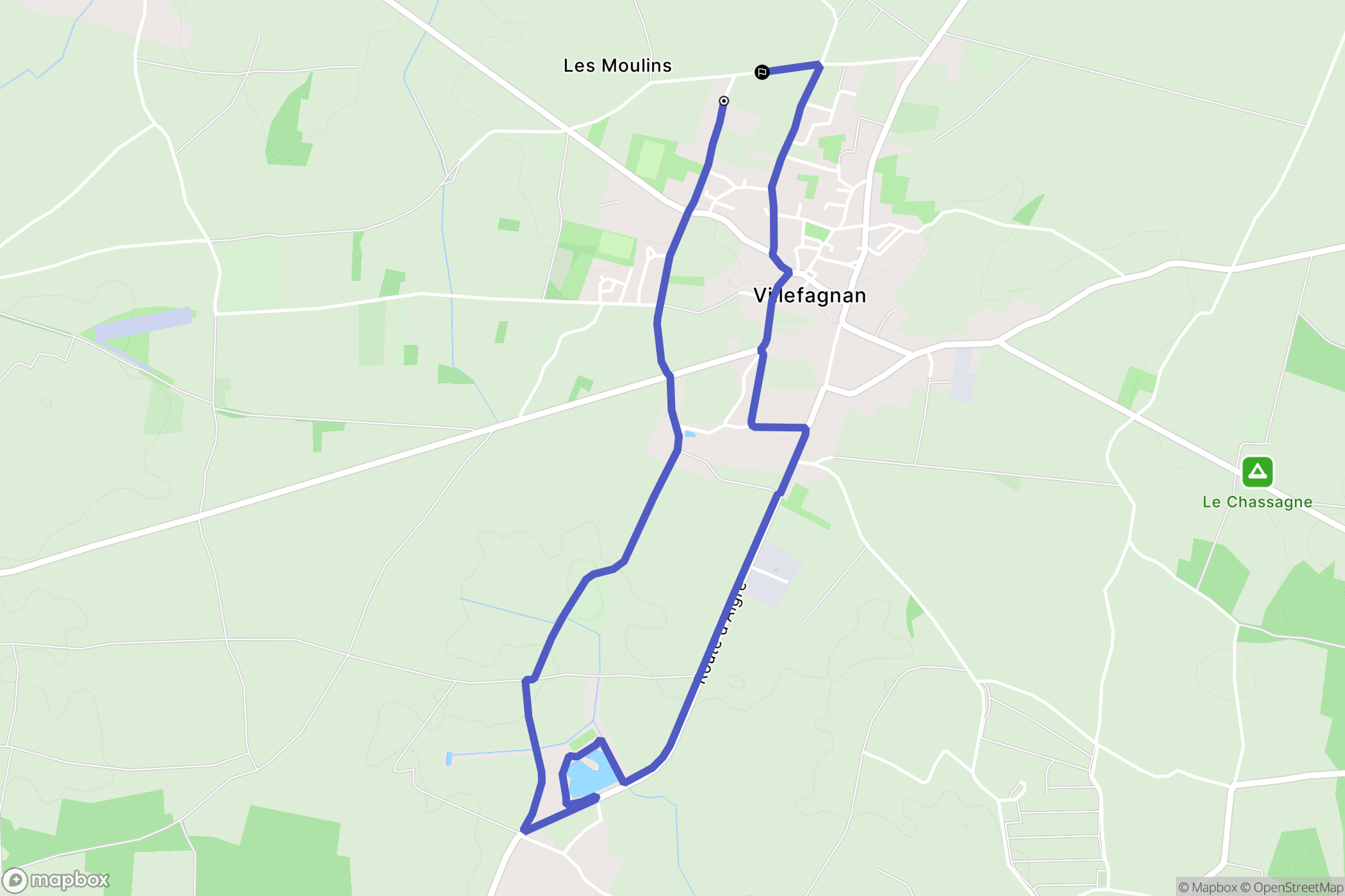 Villefagnan : carte du parcours de randonnée - France
