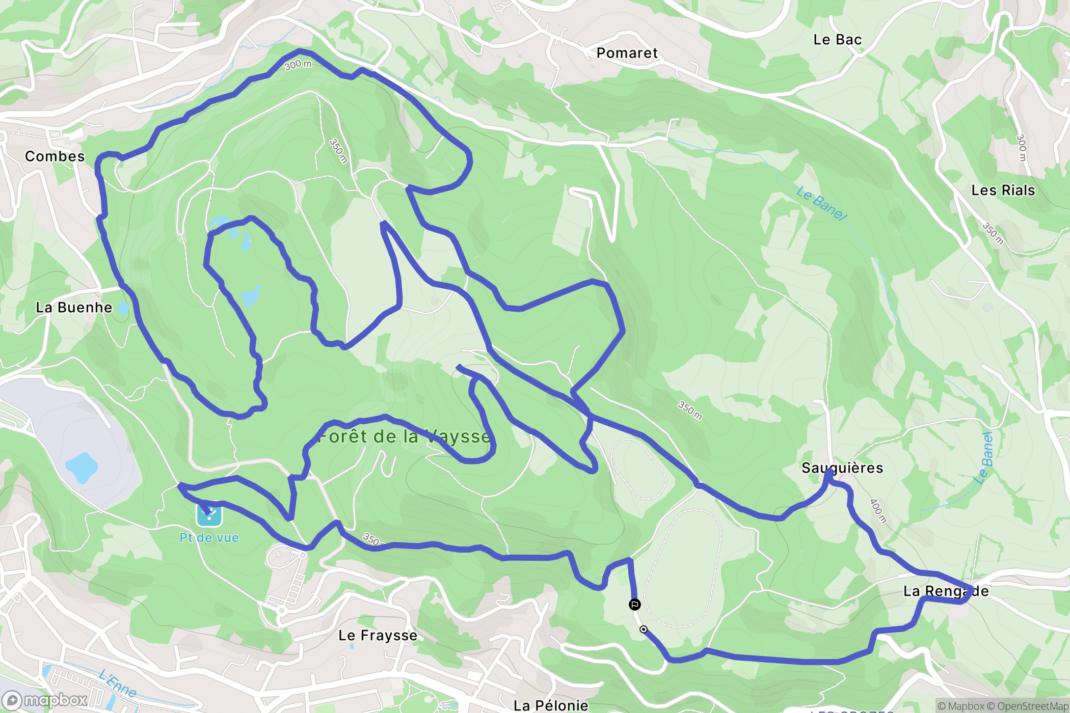 Cransac : carte du parcours de randonnée - France