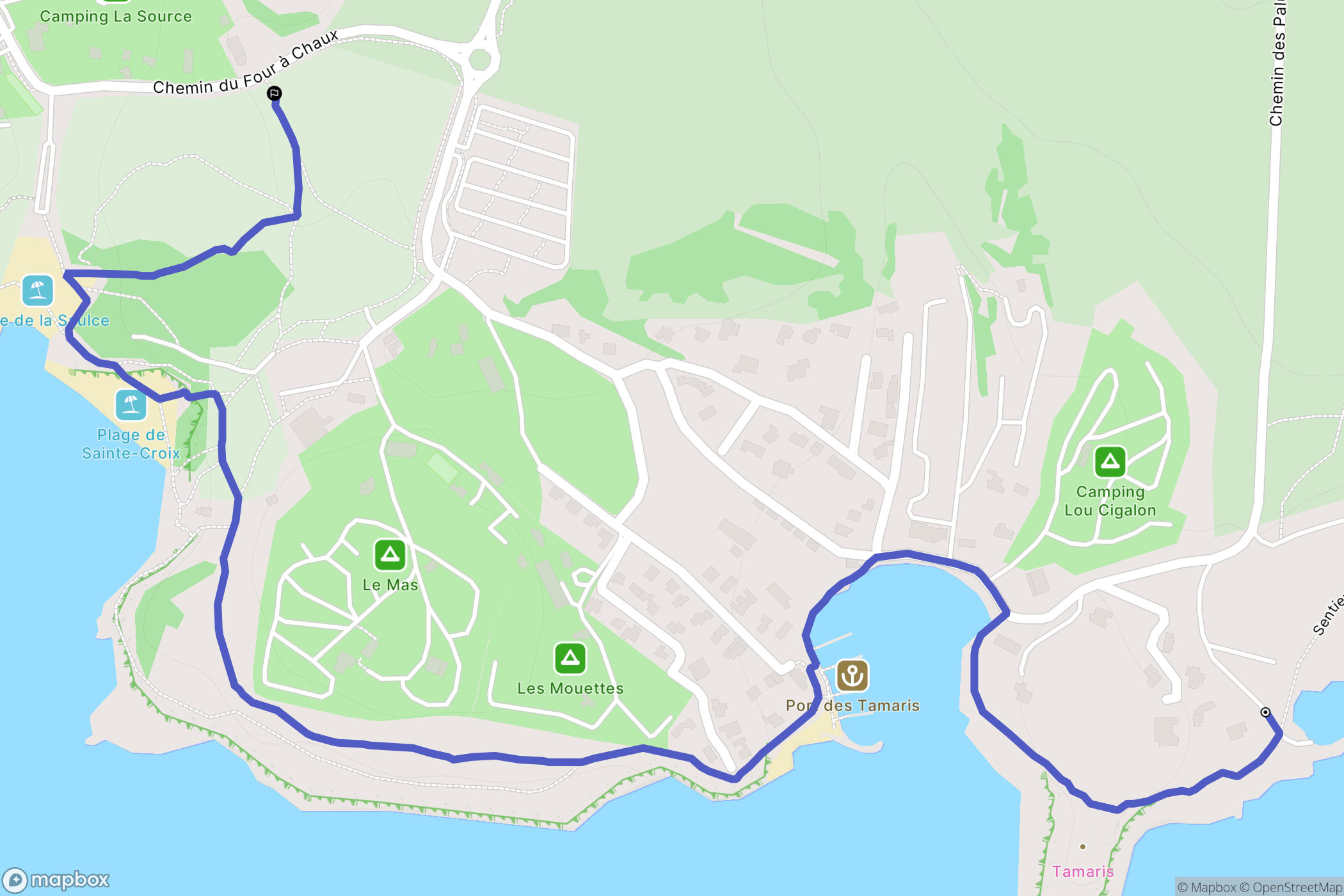 Martigues : carte du parcours de randonnée - France