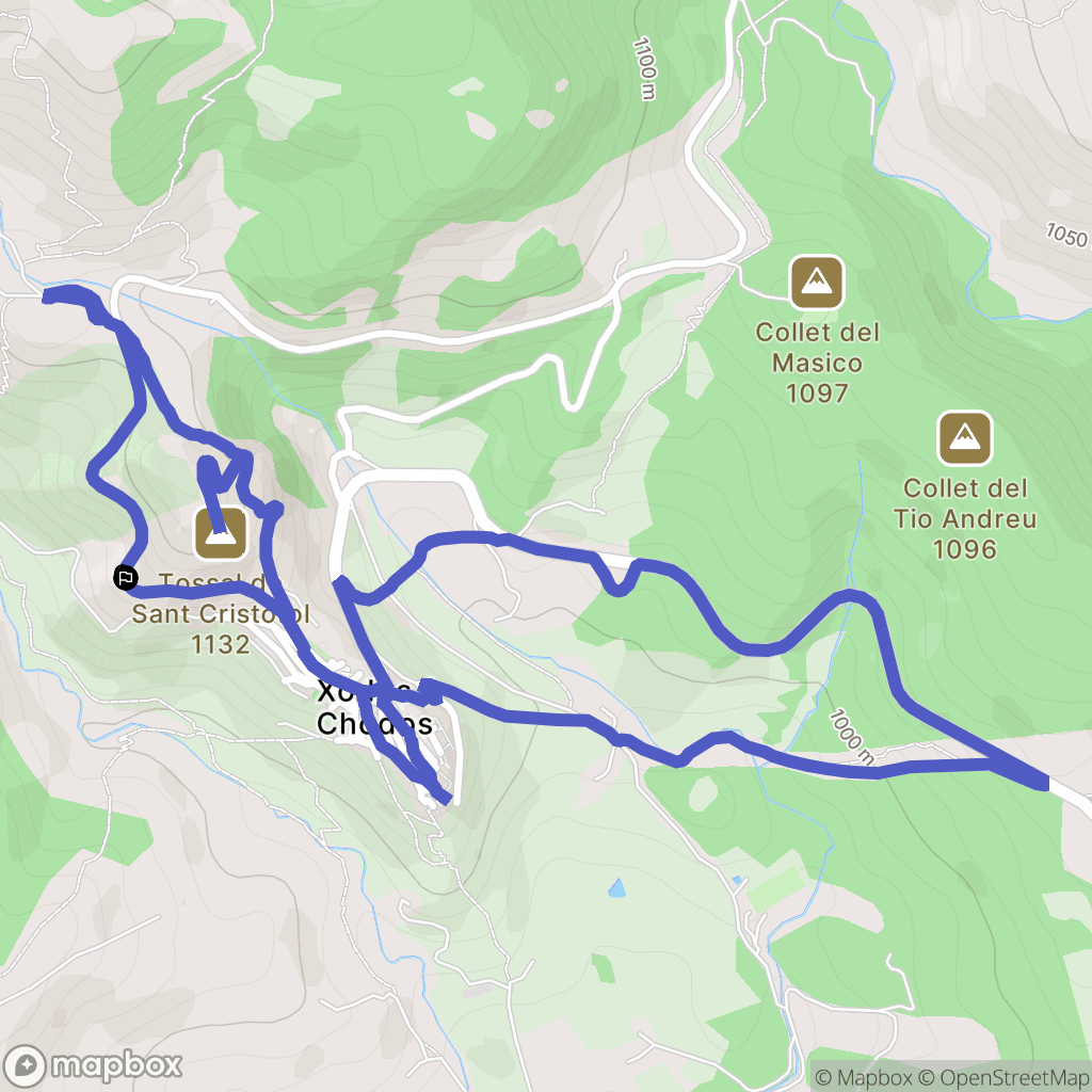 Xodos : carte du parcours de randonnée - Spain