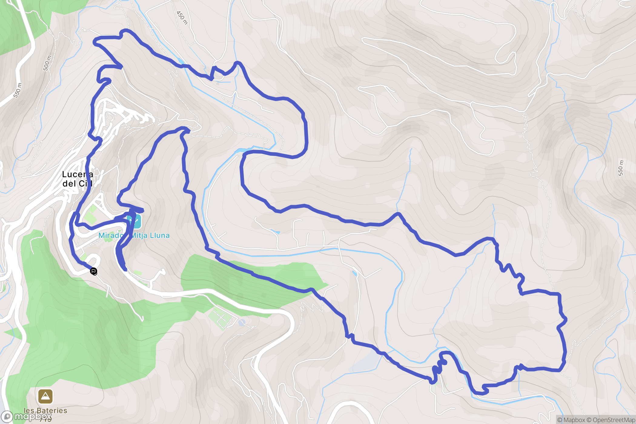 Lucena del Cid : carte du parcours de randonnée - Spain