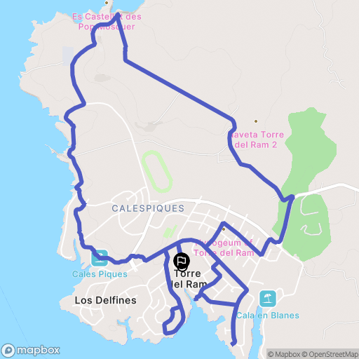 Torre del Ram : carte du parcours de randonnée - Spain
