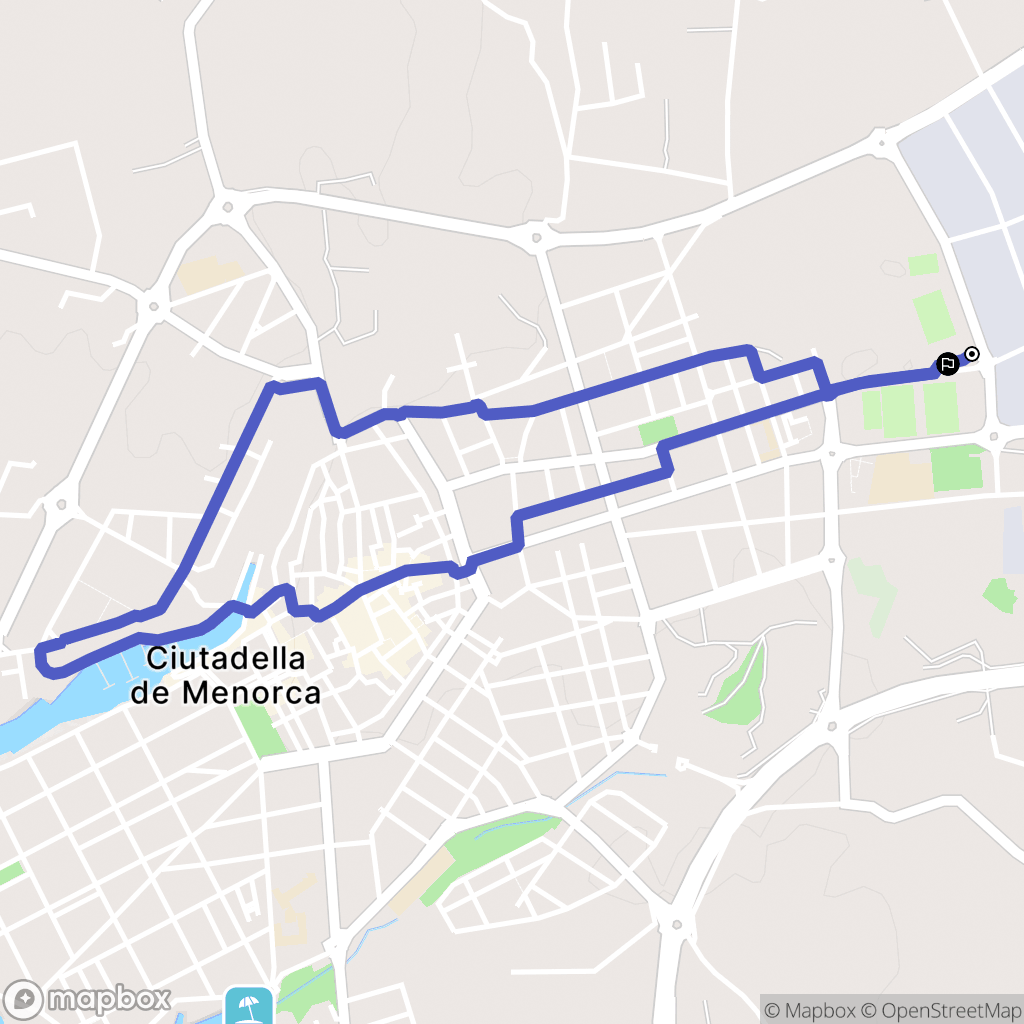 Ciutadella de Menorca : carte du parcours de randonnée - Spain