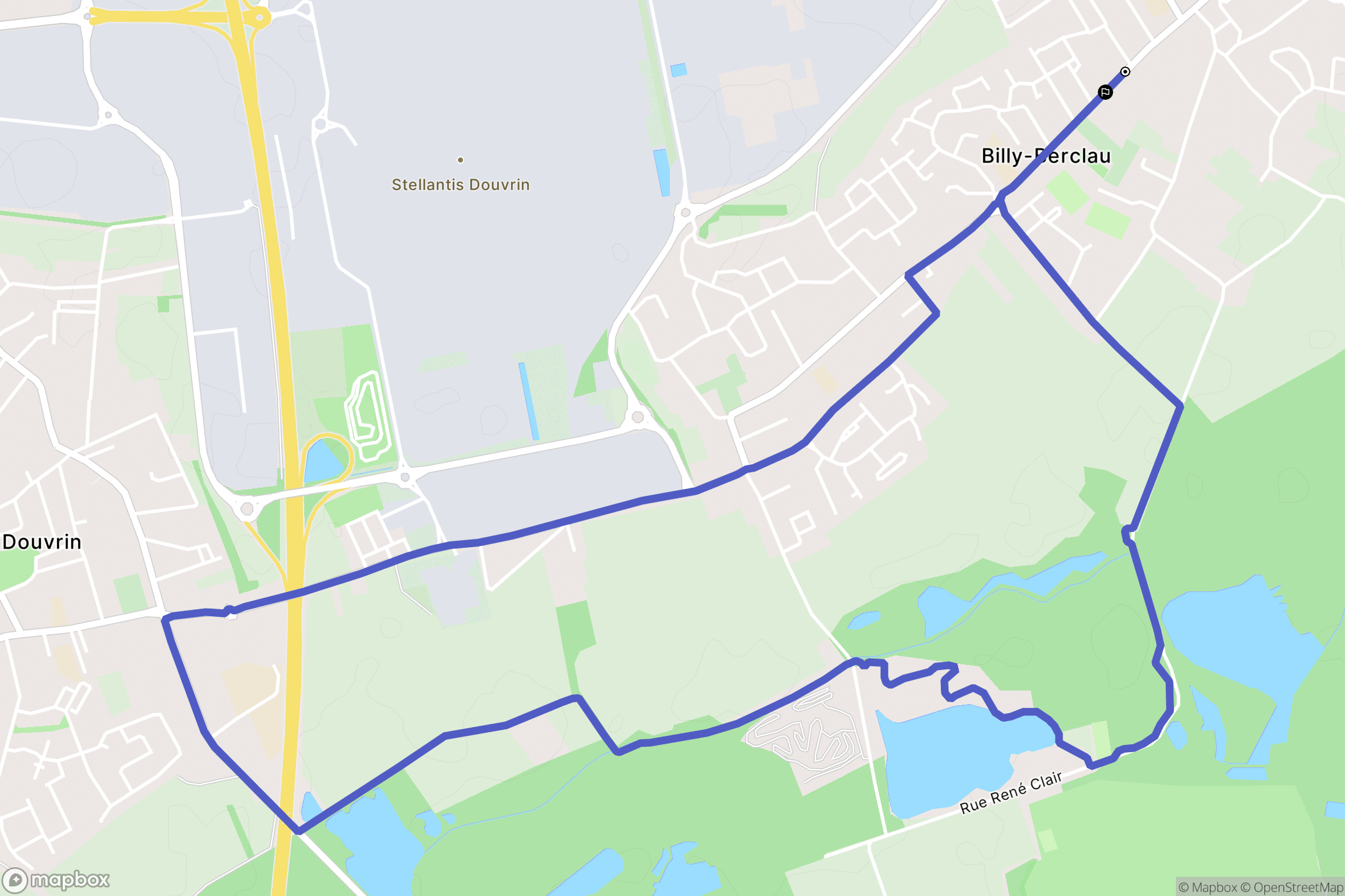 Billy-Berclau : carte du parcours de randonnée - France