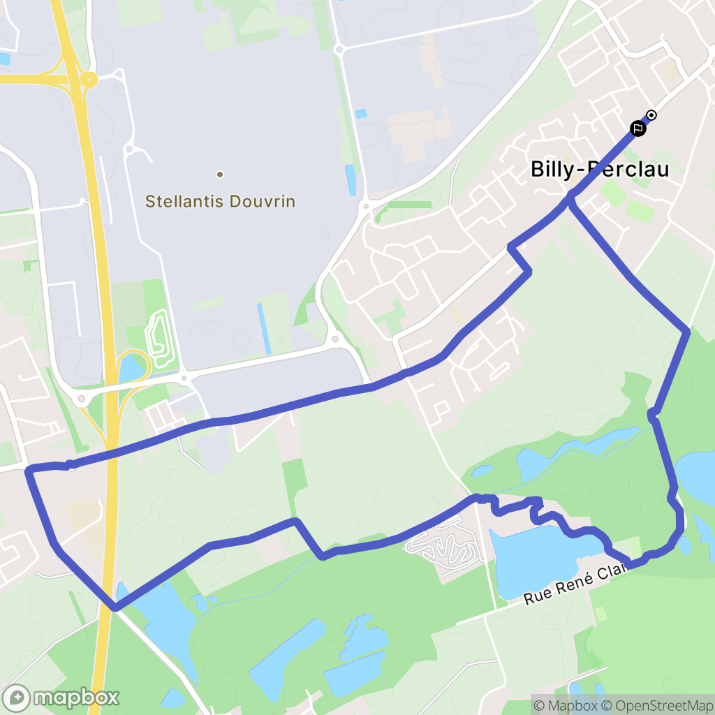 Billy-Berclau : carte du parcours de randonnée - France