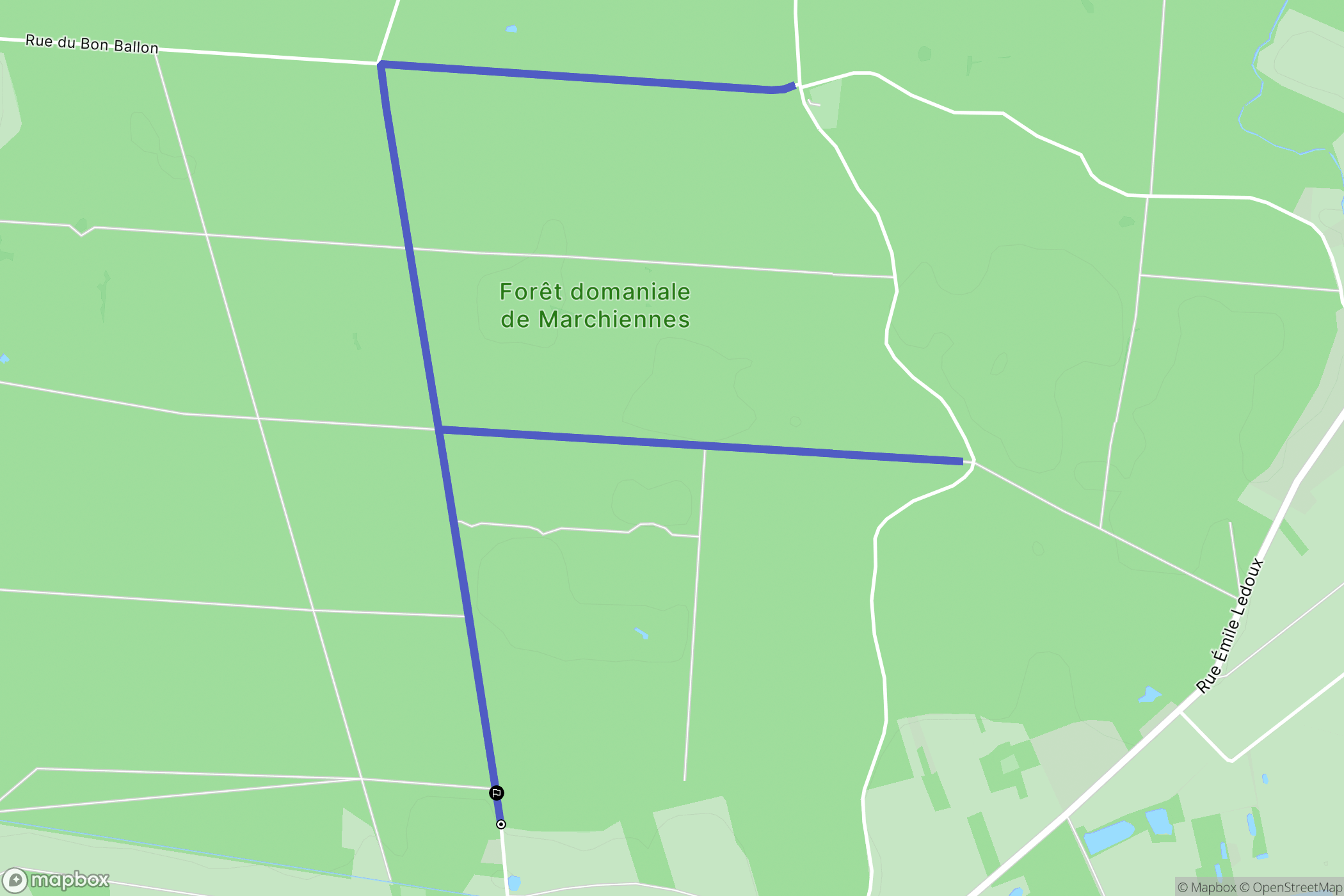 Marchiennes : carte du parcours de randonnée - France
